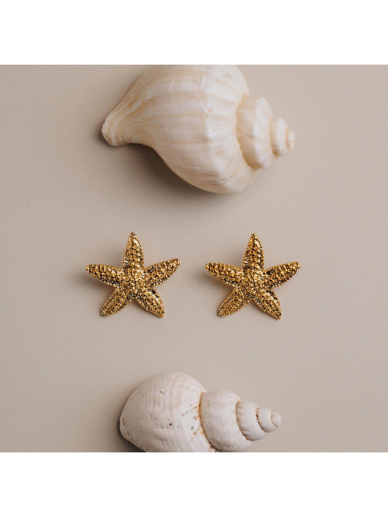 Image 3 of 3 of Orelia Statement Starfish Stud Earrings
