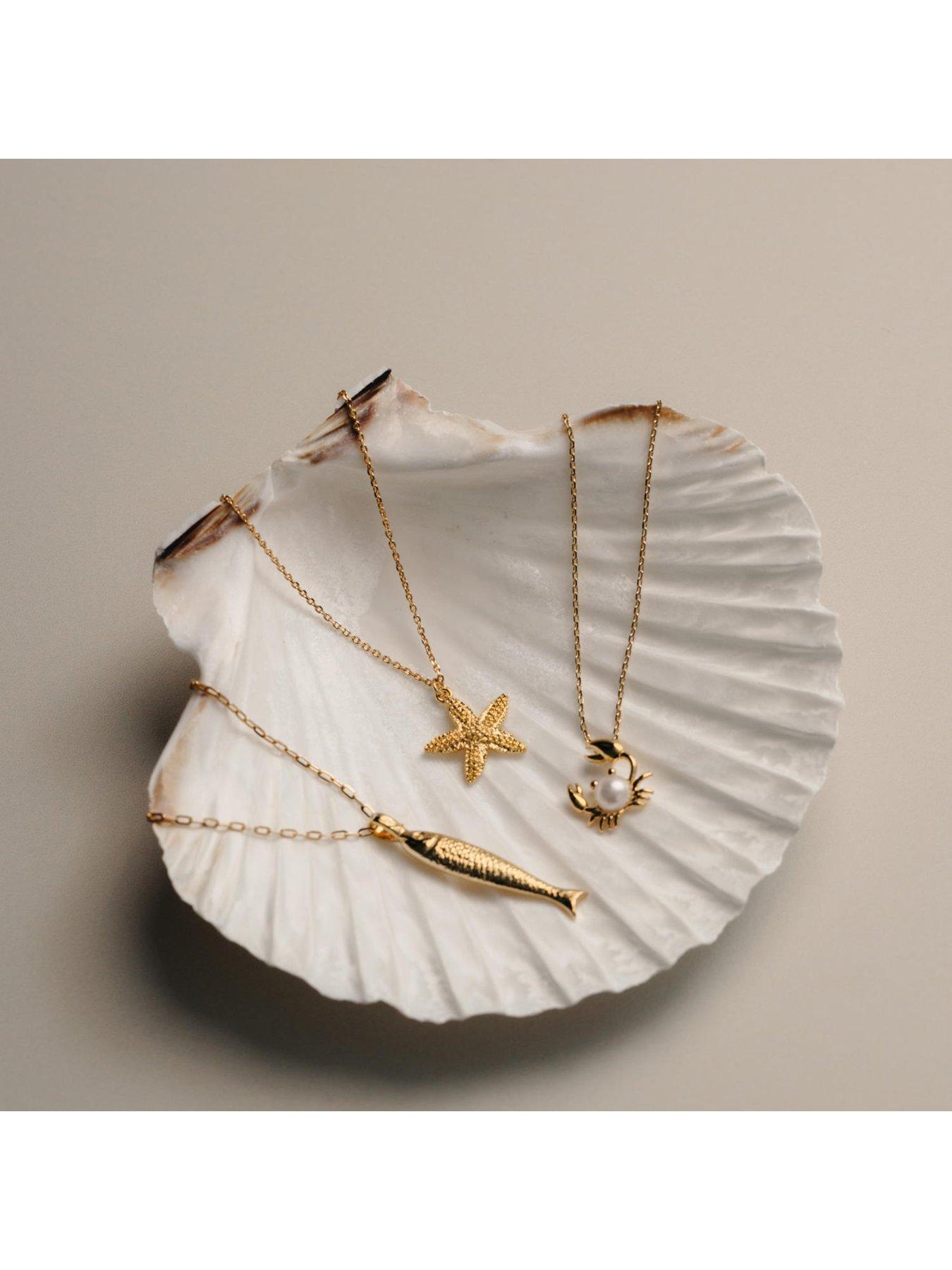 Image 4 of 4 of Orelia Textured Starfish Necklace