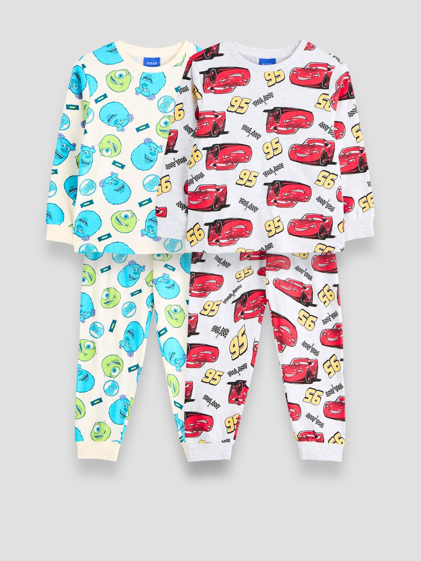 Image 1 of 5 of The Very Collection Boys Disney Pixar 2 Pack Character Print Pyjamas - Grey