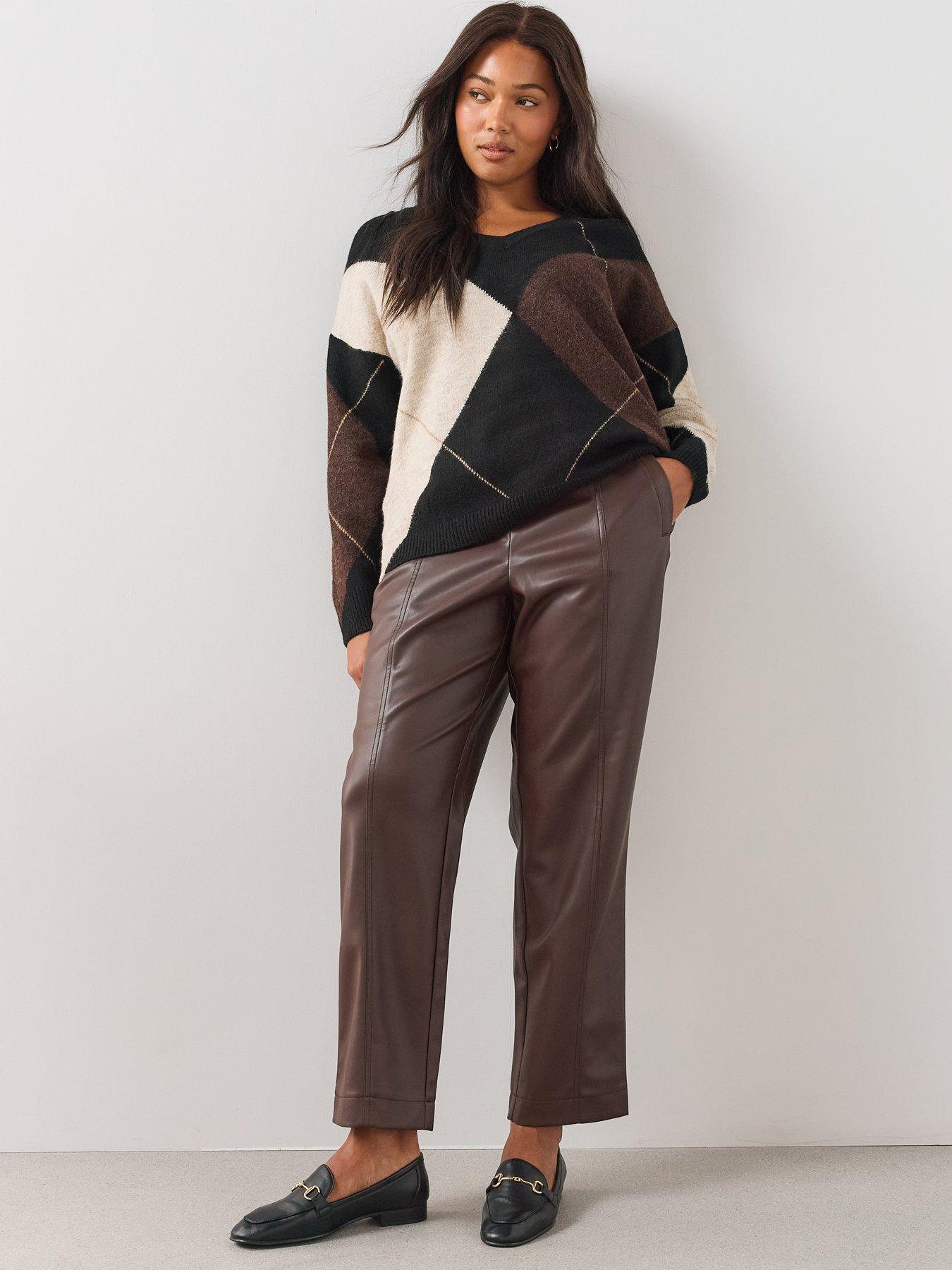 Image 5 of 6 of The Very Collection Womens Curve Argyle V Neck Jumper - Multi