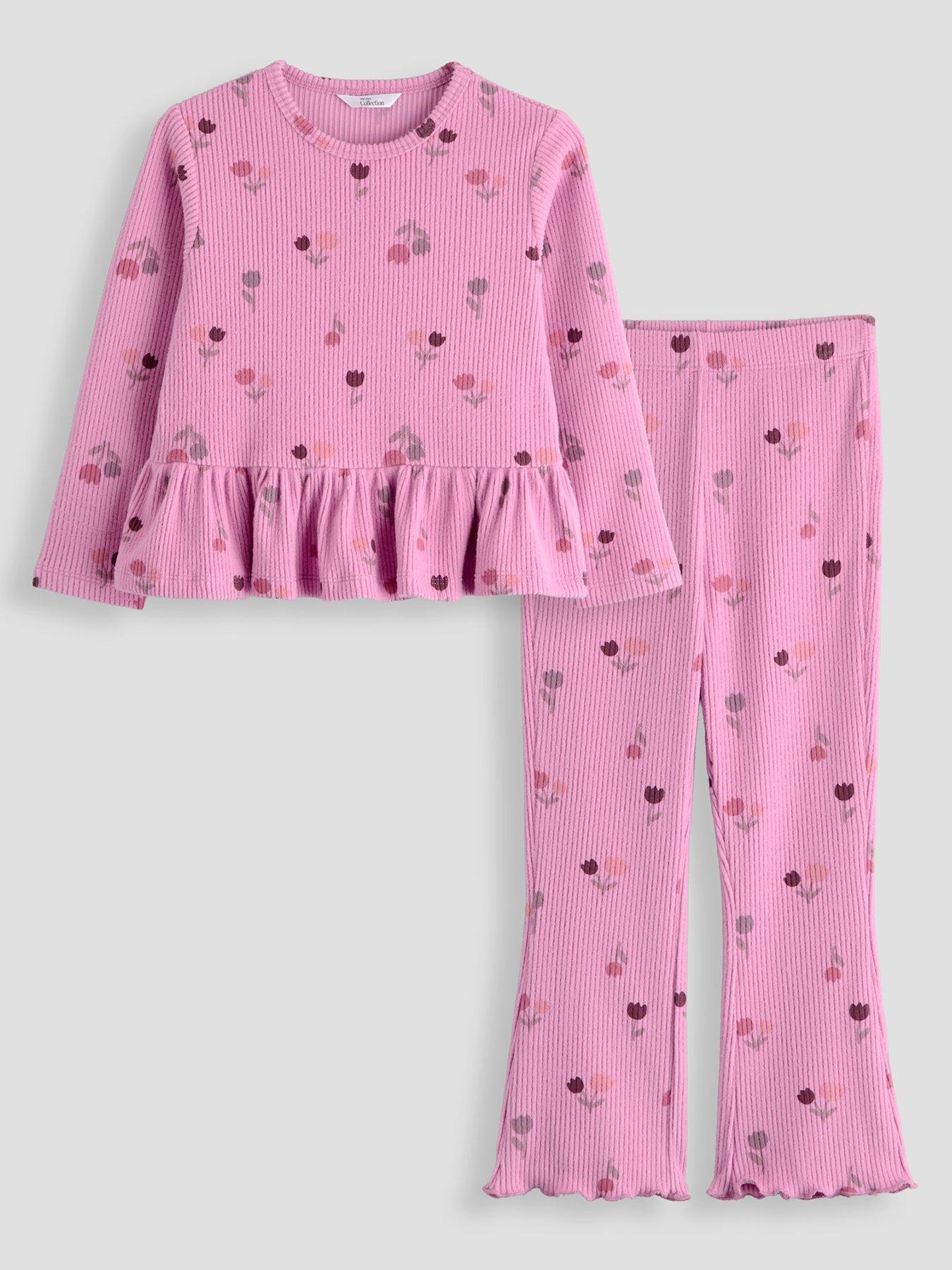 Image 1 of 5 of The Very Collection Girls Soft Touch Floral Peplum Outfit (9 months - 7 years)