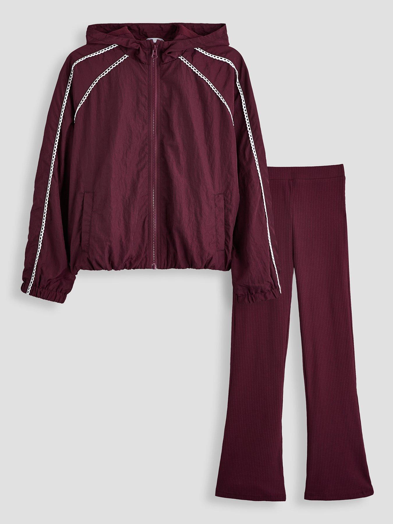Image 1 of 6 of The Very Collection Girls Zip Up Jacket With Flare Leggings (3 - 16 years) - Red