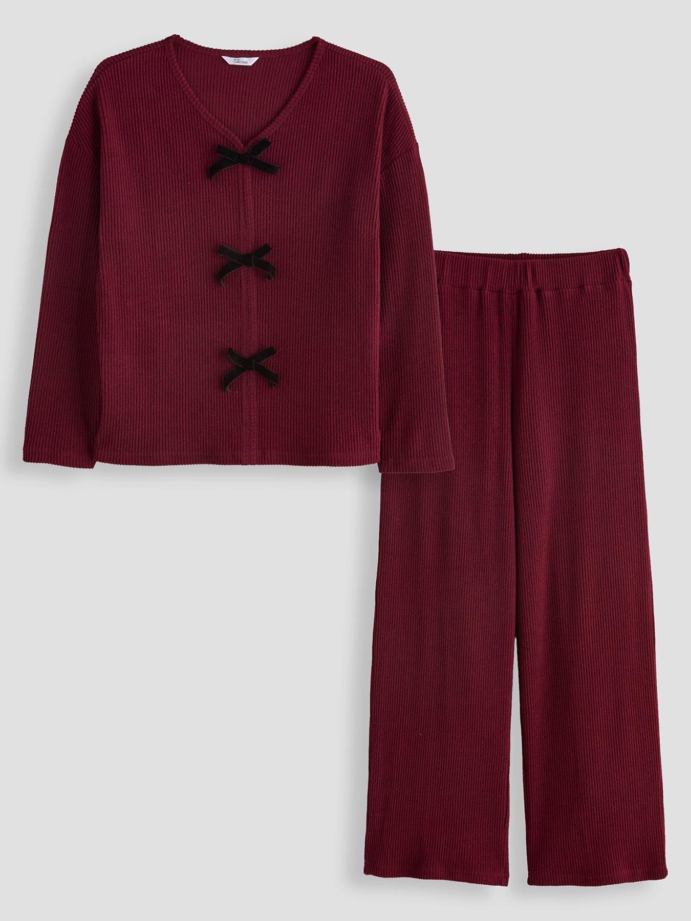 Image 1 of 5 of The Very Collection Girls Soft Touch Bow Front Wide Leg Co-ord Set - Red