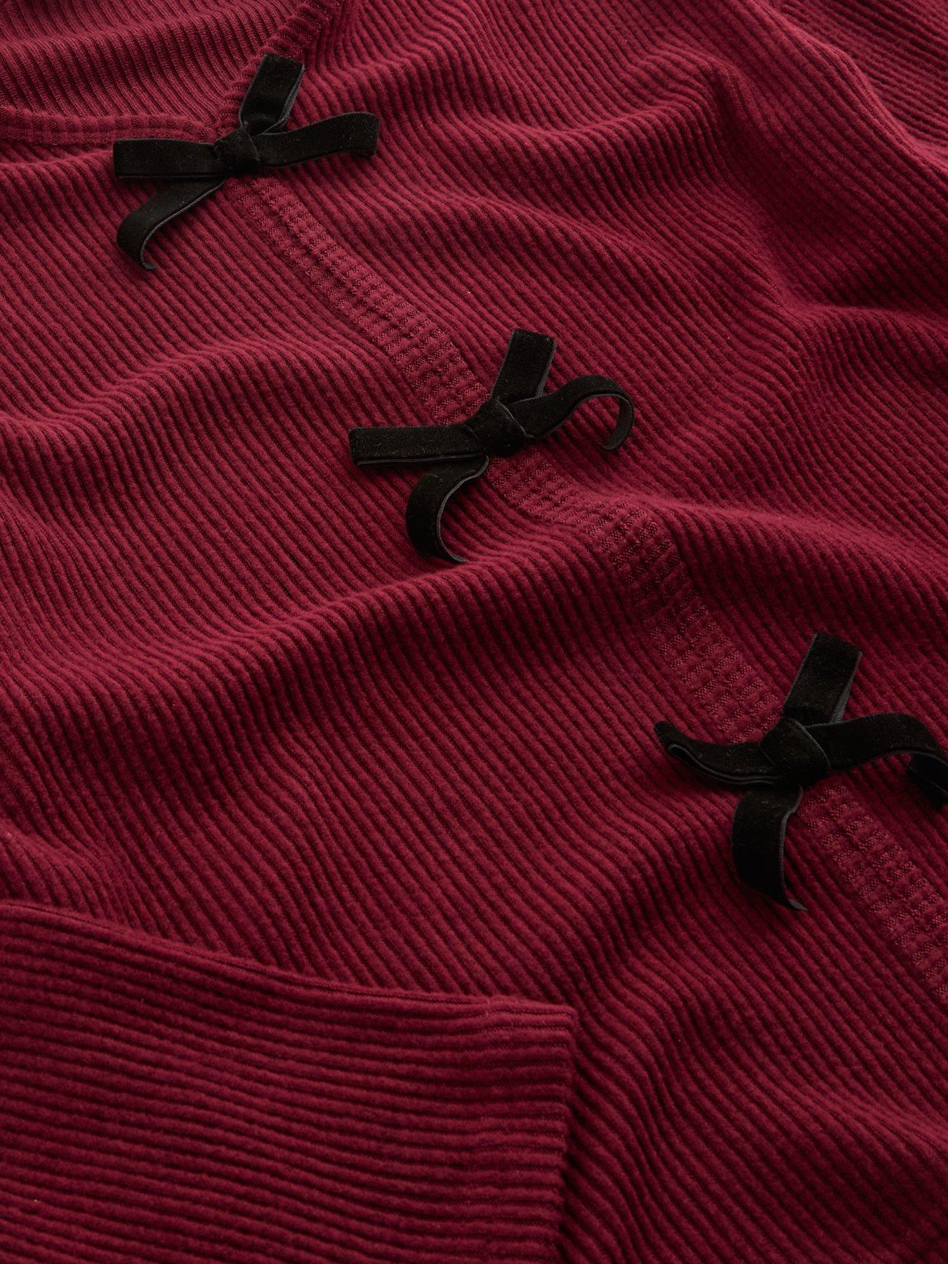 Image 3 of 5 of The Very Collection Girls Soft Touch Bow Front Wide Leg Co-ord Set - Red