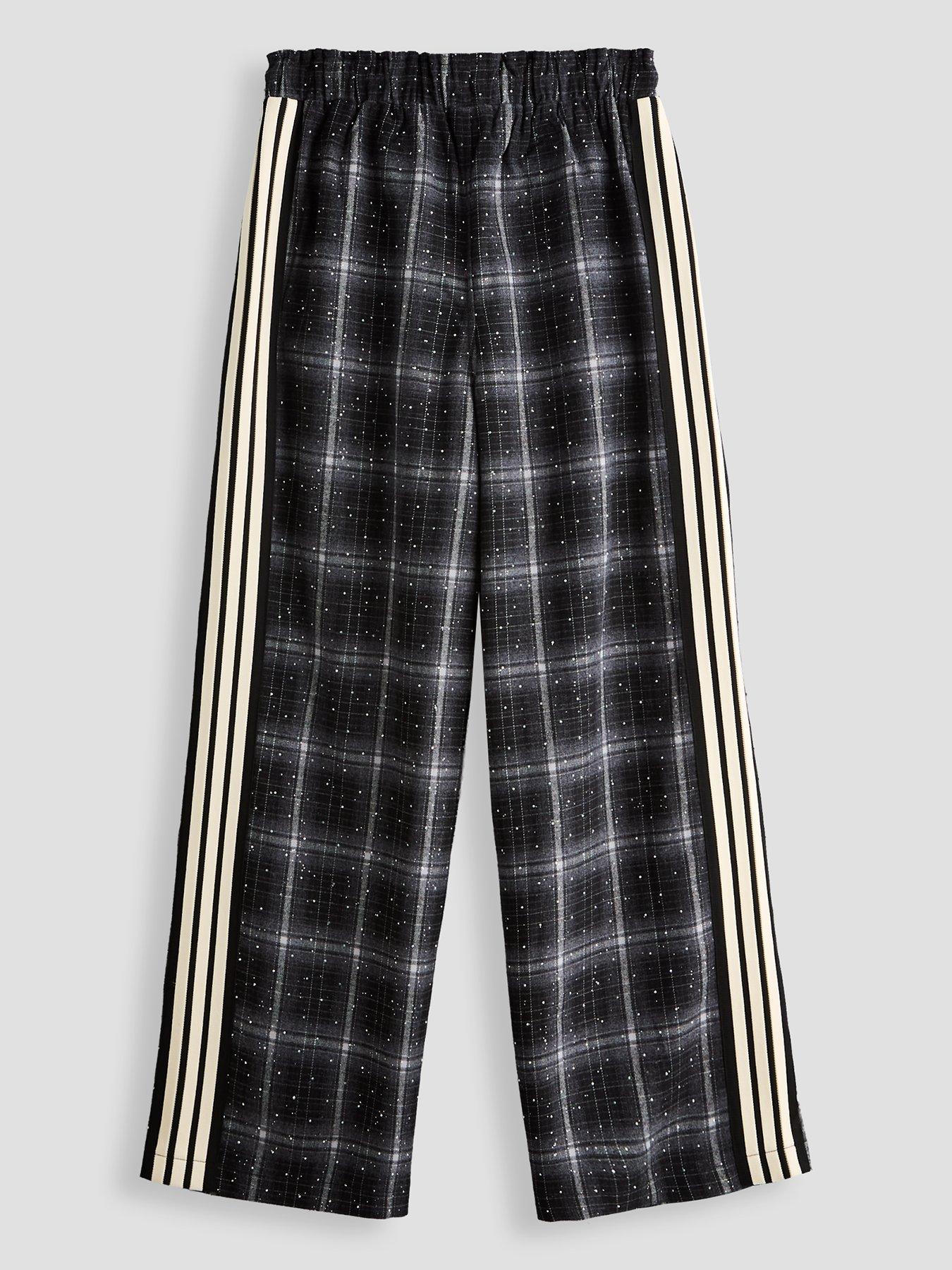 Image 2 of 5 of The Very Collection Girls Side Stripe Check Trousers - Black