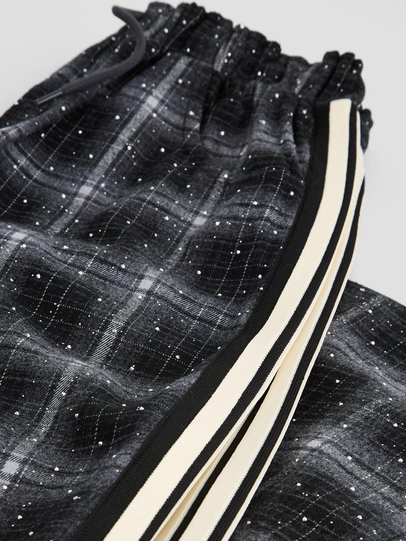 Image 5 of 5 of The Very Collection Girls Side Stripe Check Trousers - Black