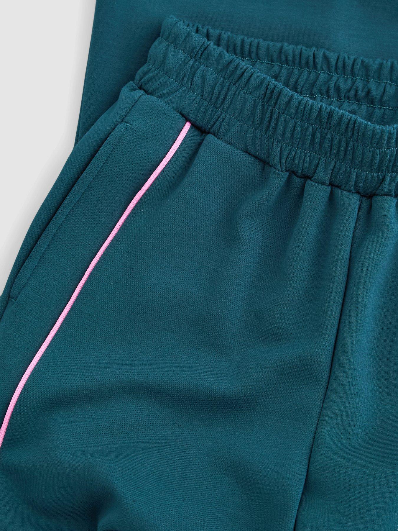 Image 5 of 5 of The Very Collection Girls Soft Touch Contrast Piping Zip Up Outfit (6 - 16 years) - Green