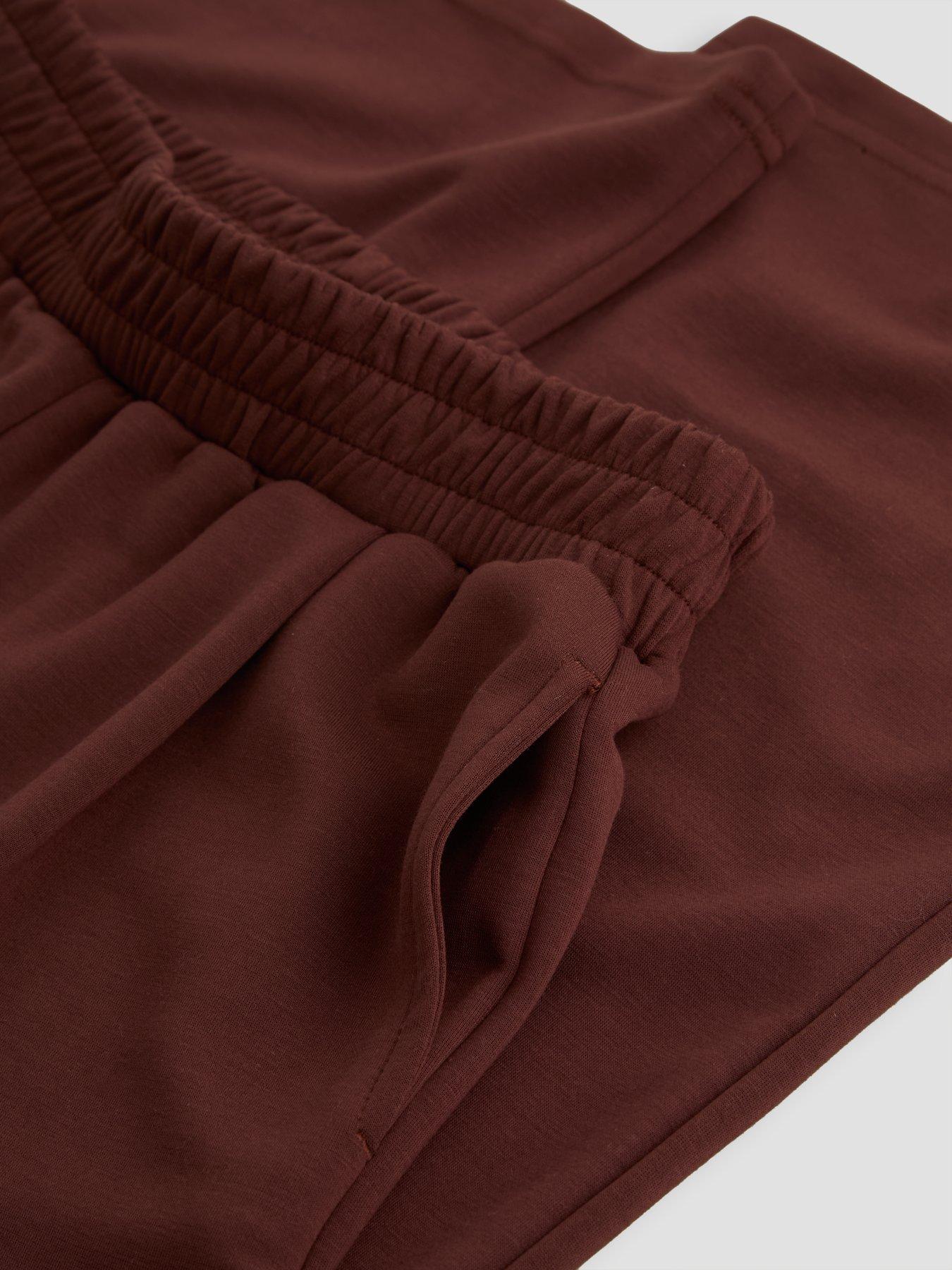 Image 4 of 5 of The Very Collection Girls Contrast Slogan Wide Leg Outfit - Brown