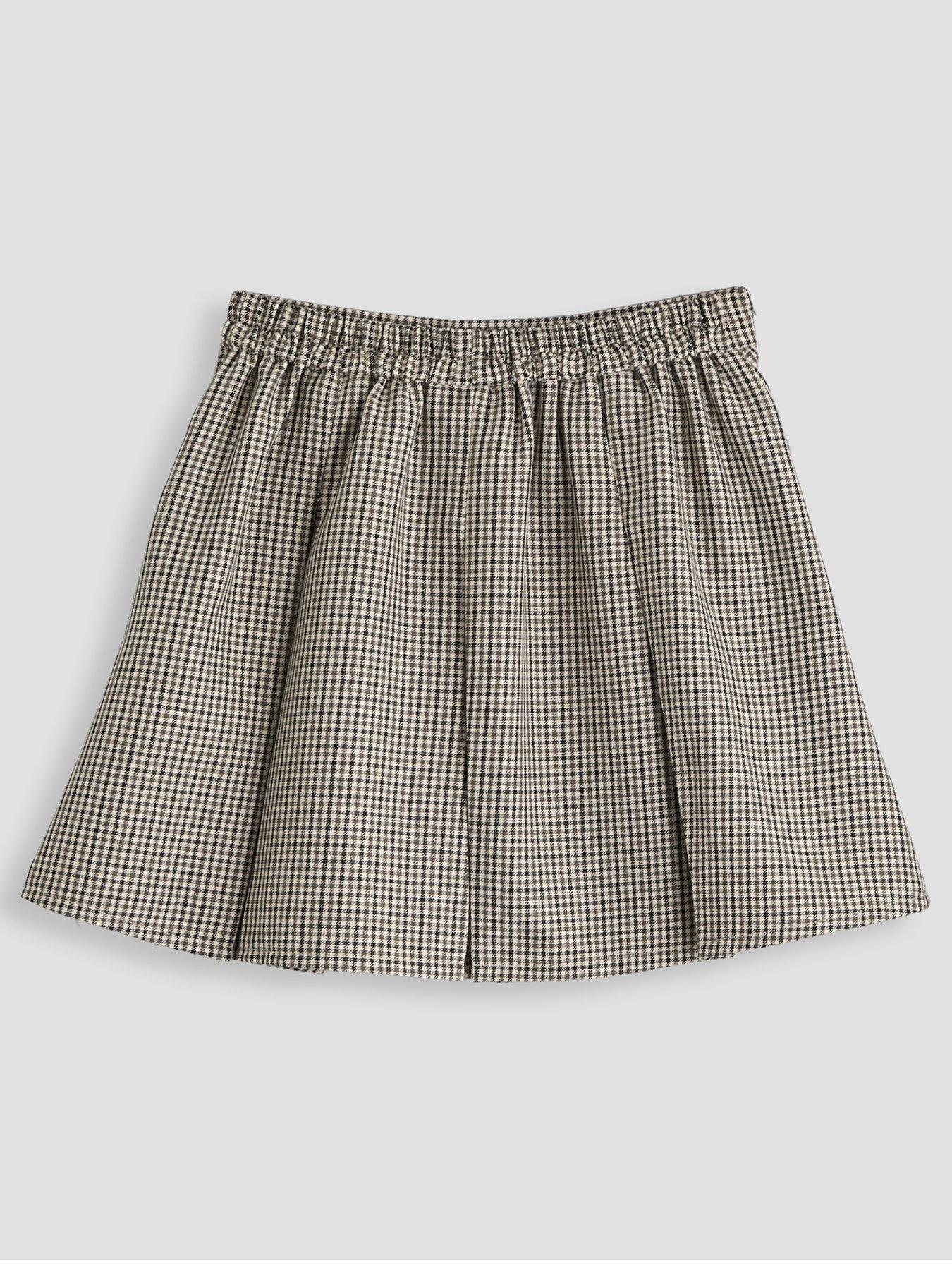 Image 2 of 4 of The Very Collection Girls Pleat Check Skirt (2 - 12 years) - Cream