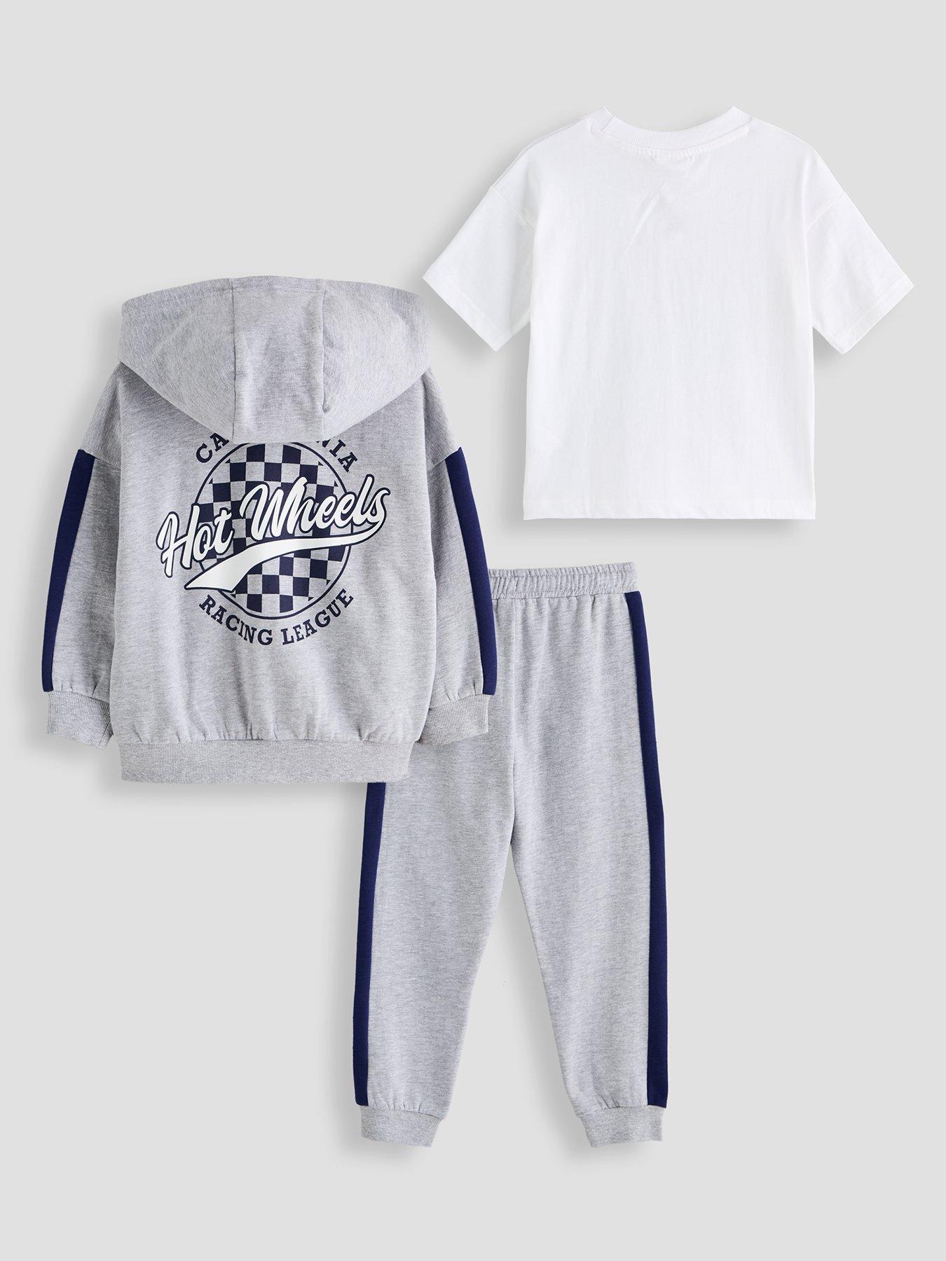 Image 3 of 5 of The Very Collection Boys Hot Wheels Zip Through Hoodie 3 Pack Set - Grey