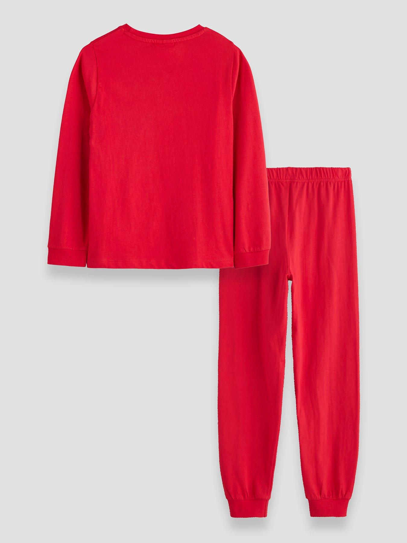 Image 2 of 4 of The Very Collection Girls Lilo &amp; Stitch Christmas Print Cuffed Pyjama Set - Red