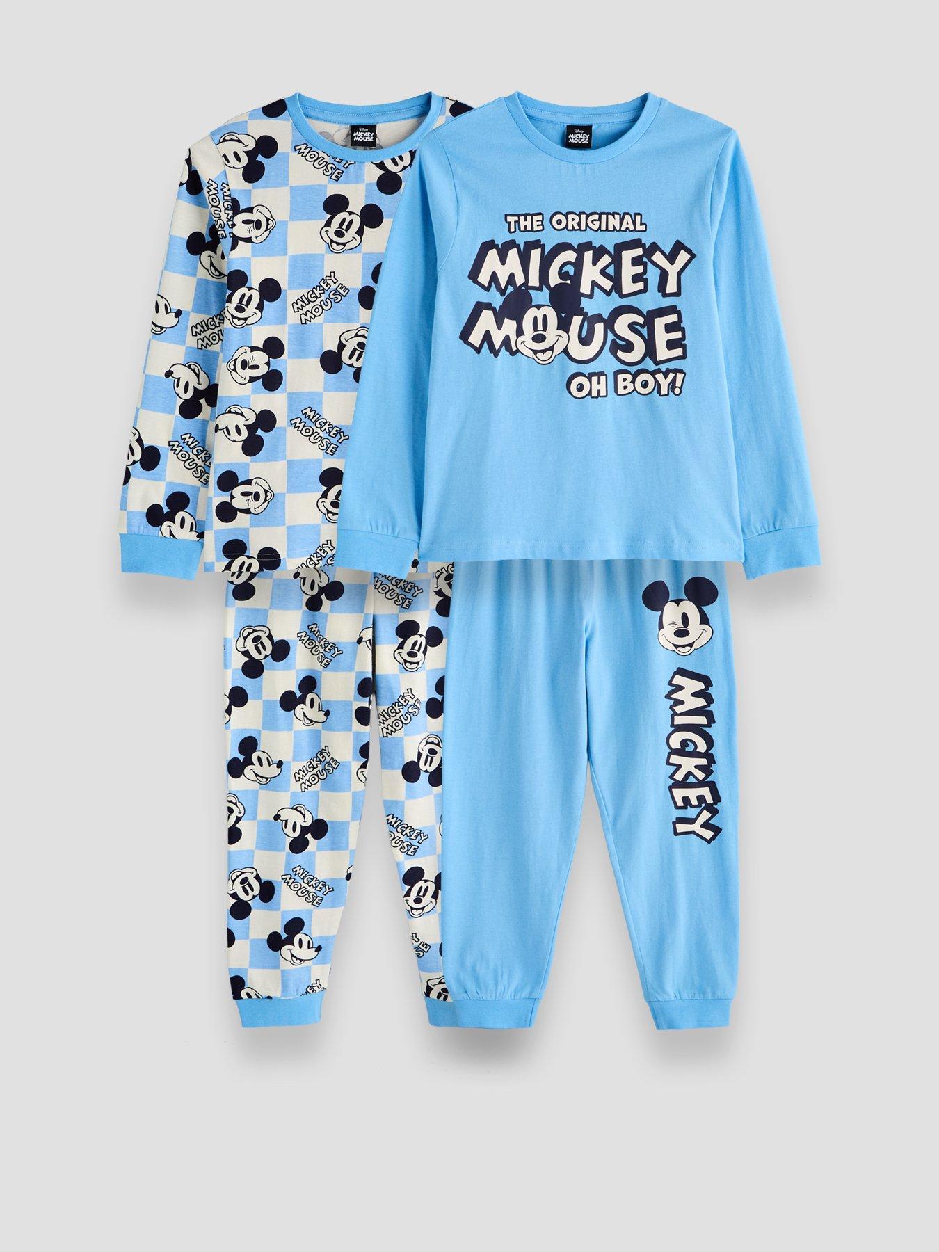 Image 1 of 5 of The Very Collection Boys 2 Pack Mickey Mouse Pyjamas - Blue