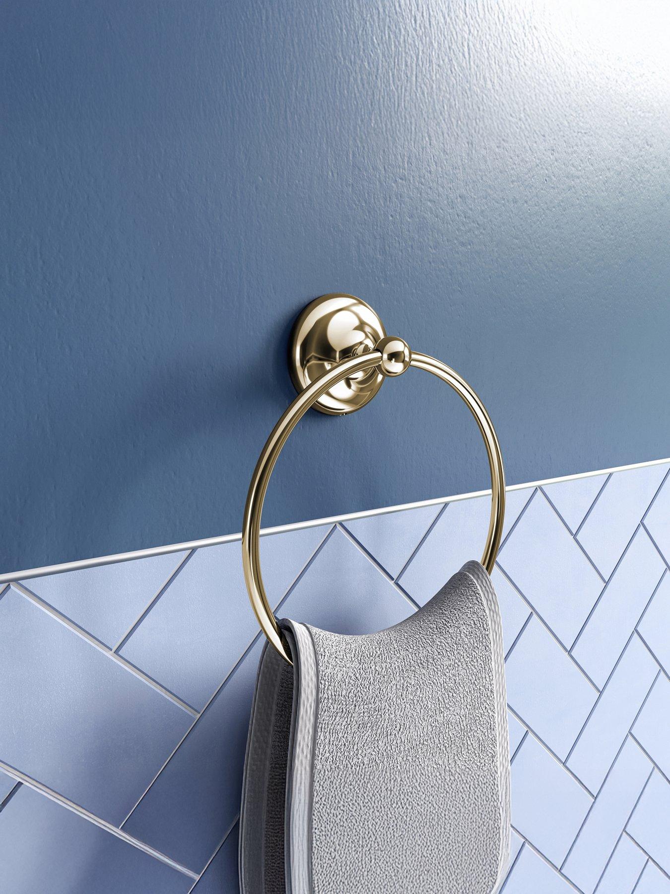 Croydex Flexi-fix Grosvenor Gold Towel Ring