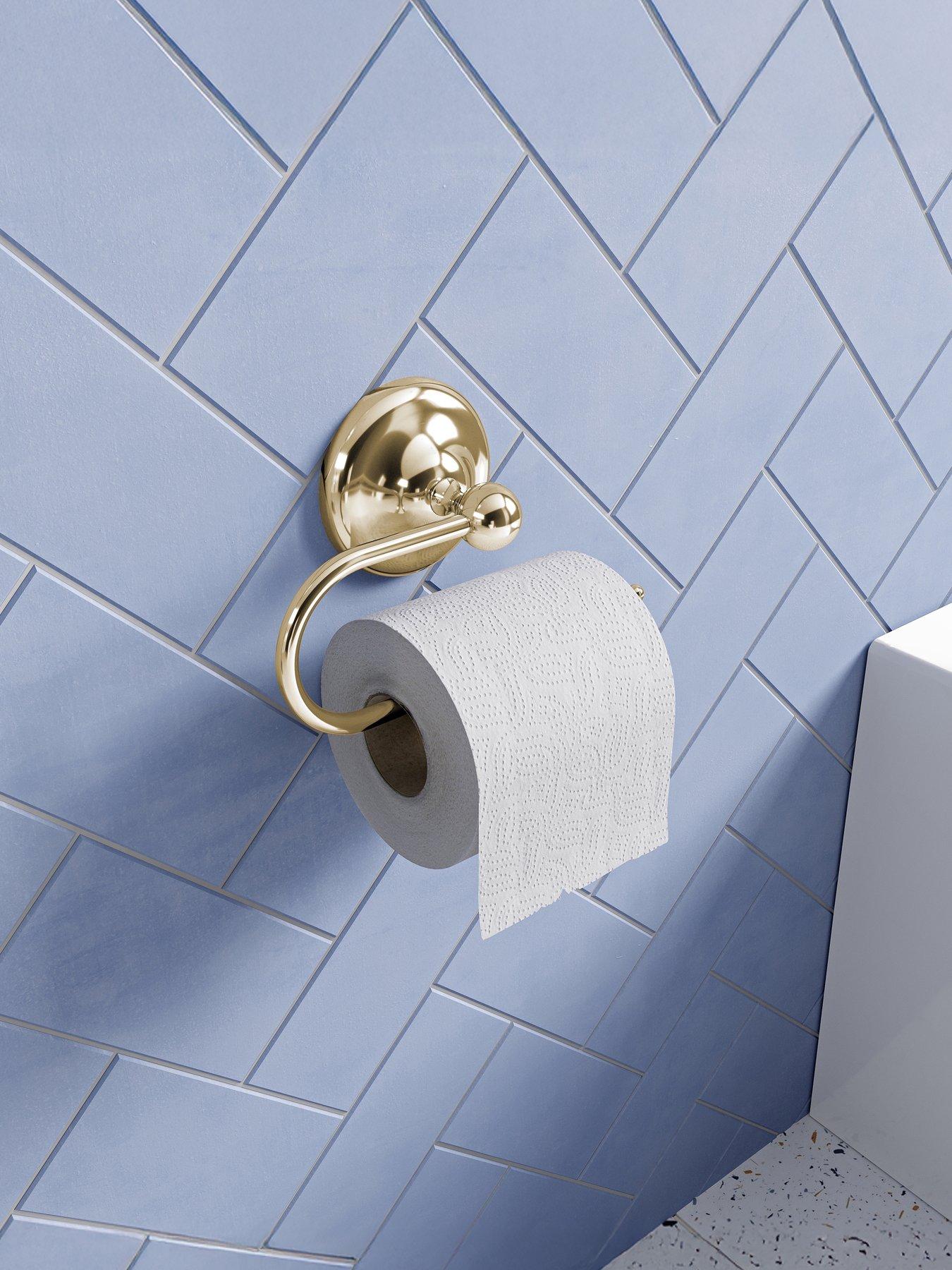 Image 1 of 6 of Croydex Flexi-fix Grosvenor Gold Toilet Roll Holder