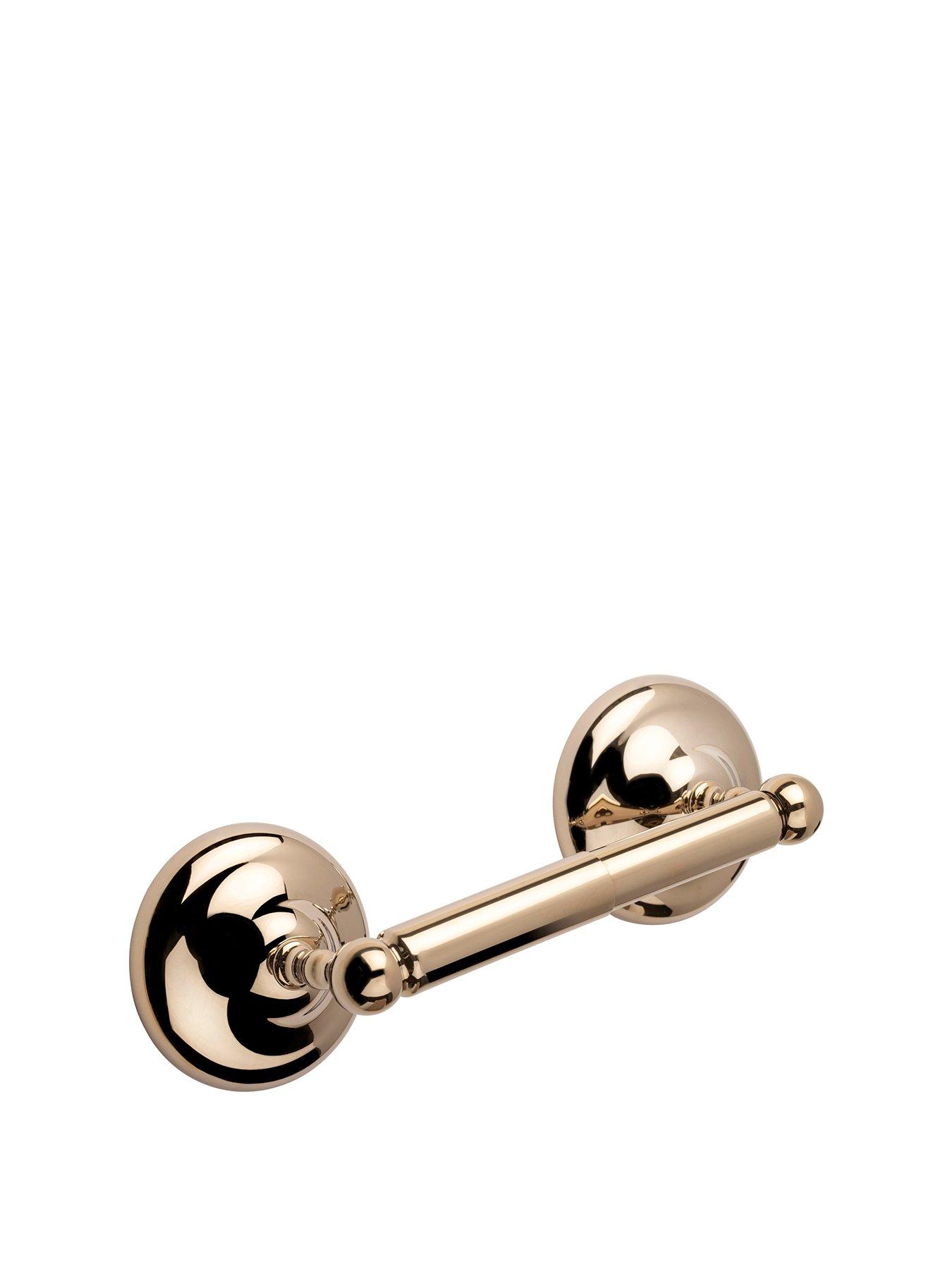 Image 2 of 4 of Croydex Flexi-fix Grosvenor Gold Spindle Toilet Roll Holder