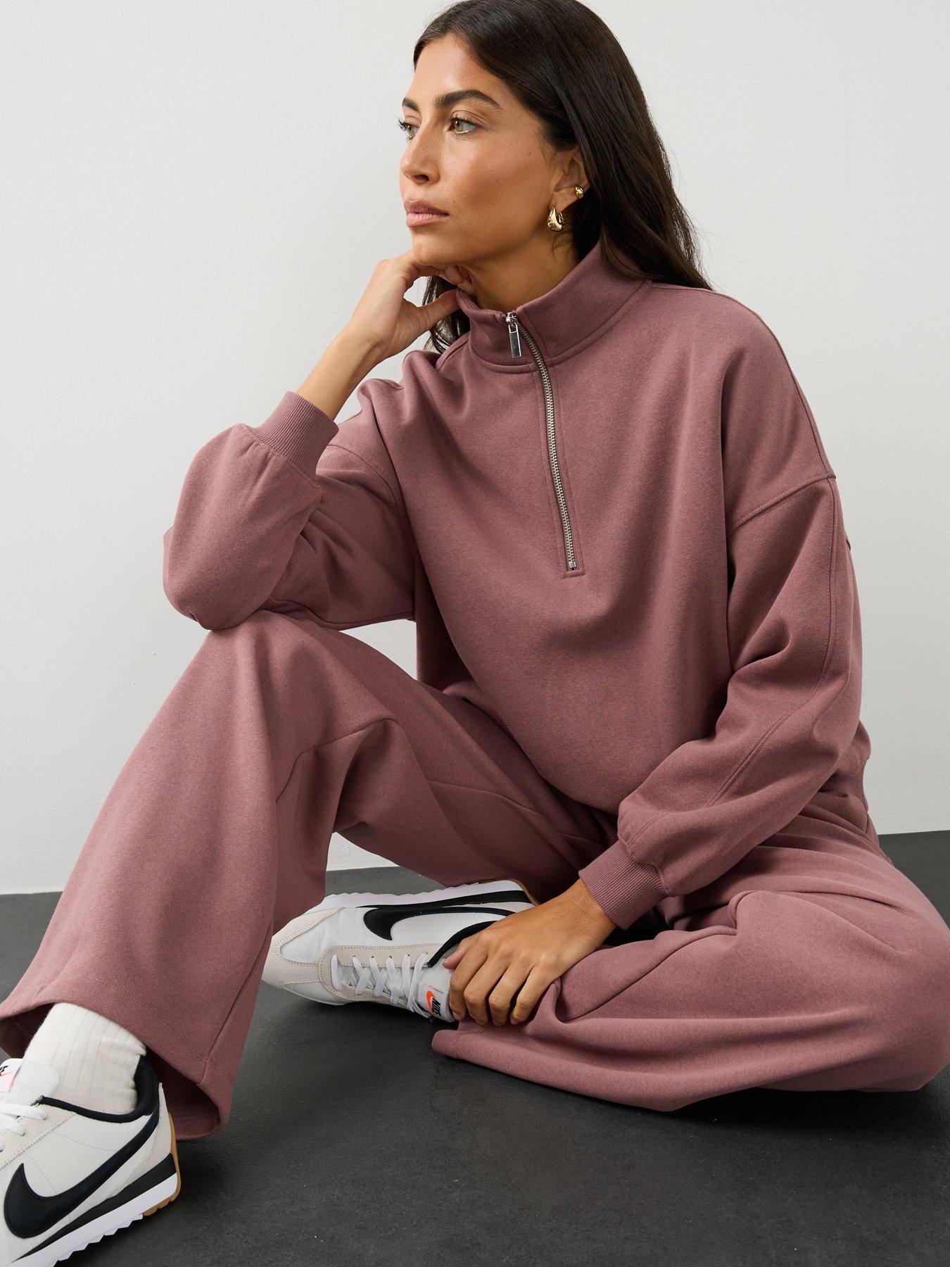 The Very Collection Zip Funnel Neck Sweatshirt  - Pink
