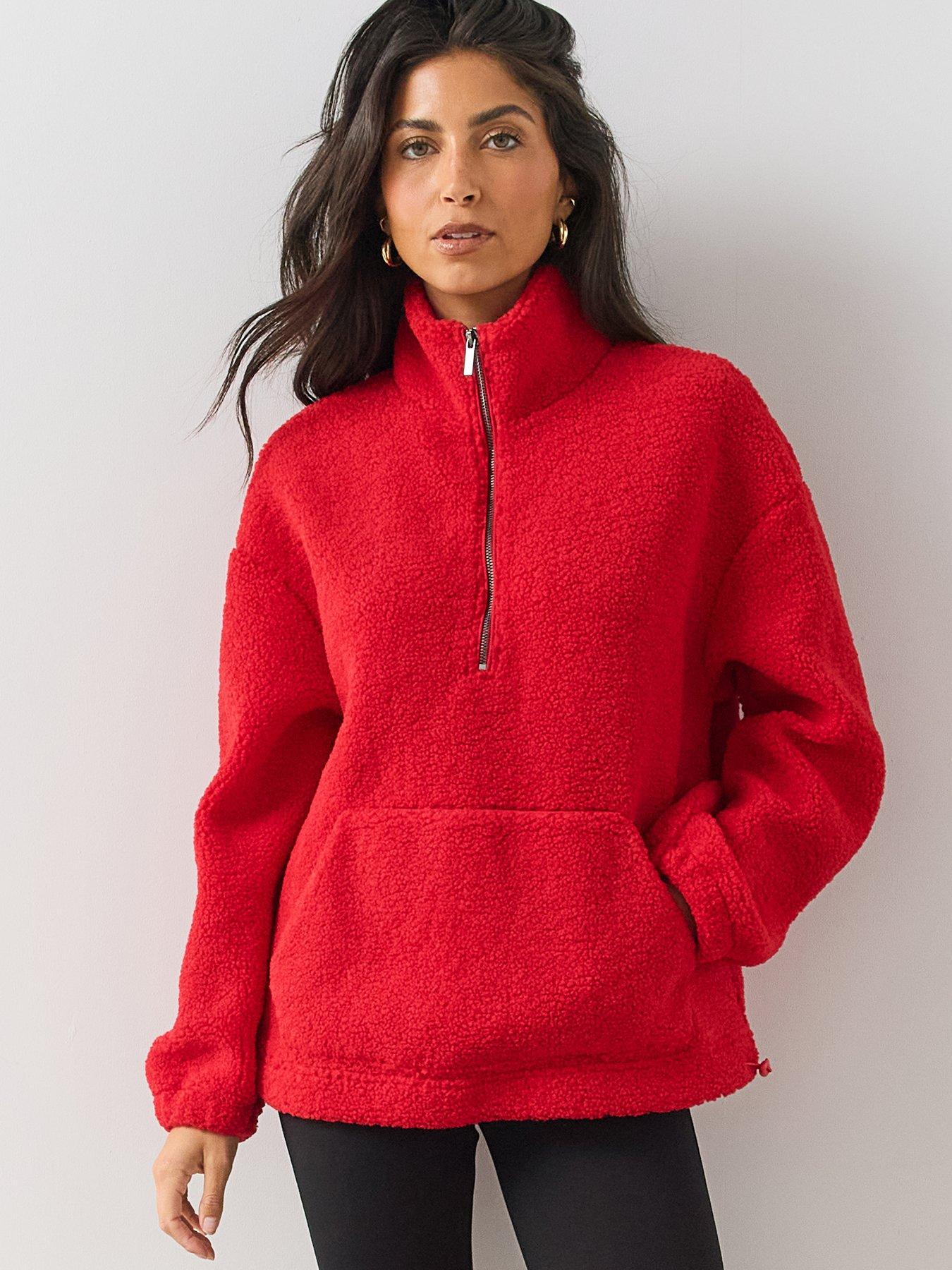 Image 1 of 6 of The Very Collection High Neck Drawstring Waist Borg