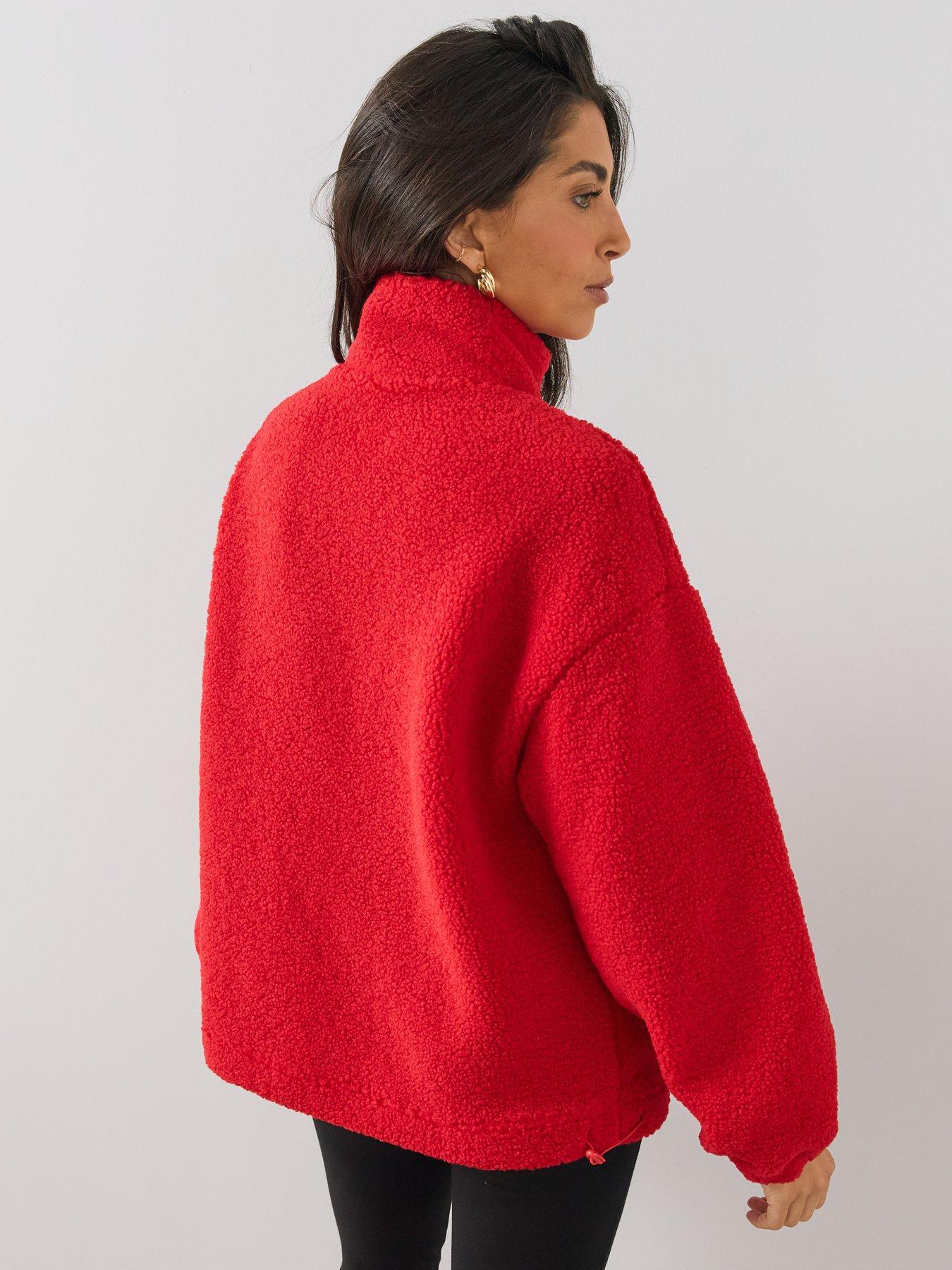 Image 2 of 6 of The Very Collection High Neck Drawstring Waist Borg