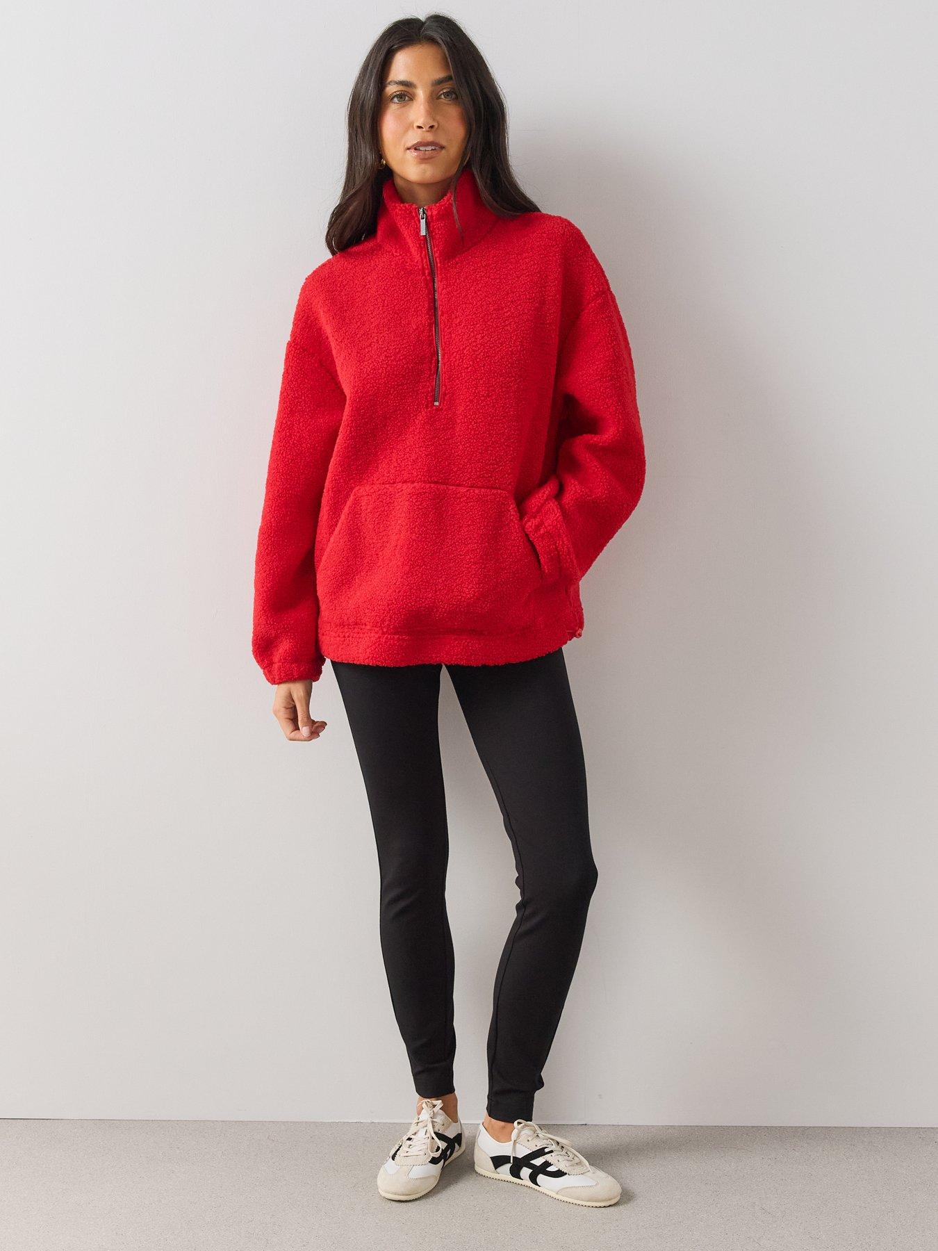 Image 3 of 6 of The Very Collection High Neck Drawstring Waist Borg