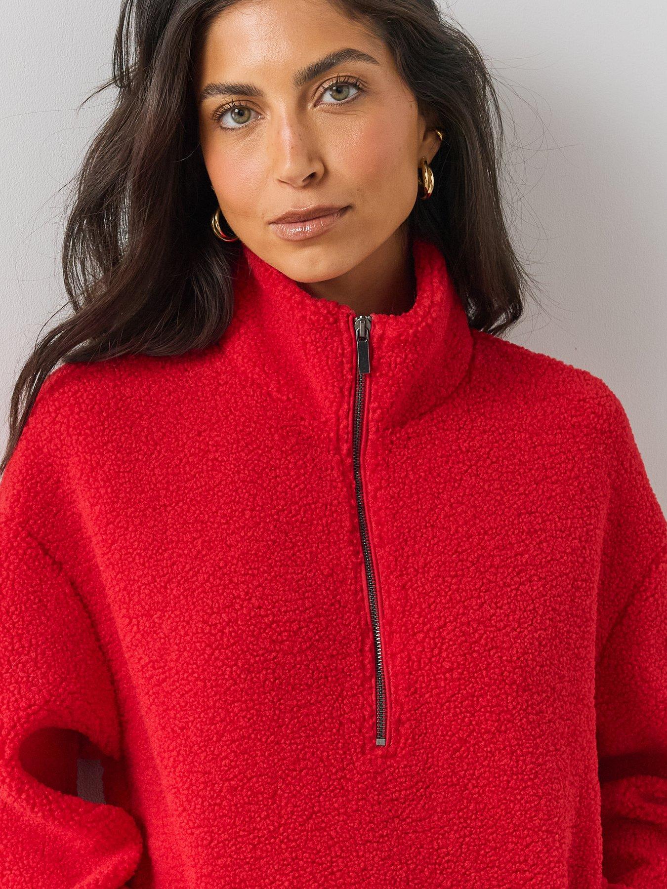 Image 5 of 6 of The Very Collection High Neck Drawstring Waist Borg
