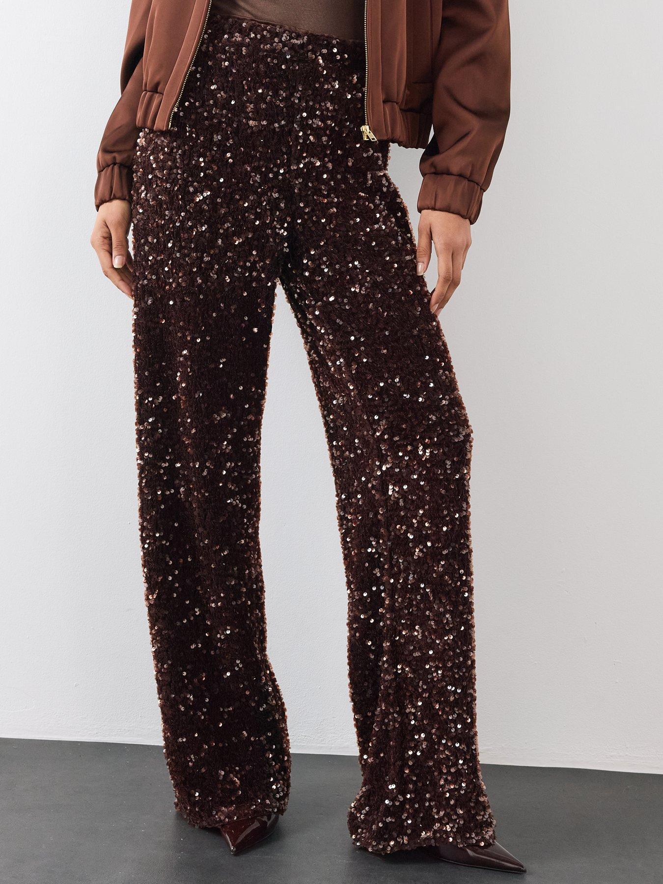 Image 4 of 6 of The Very Collection Sequin Wide Leg Jogger