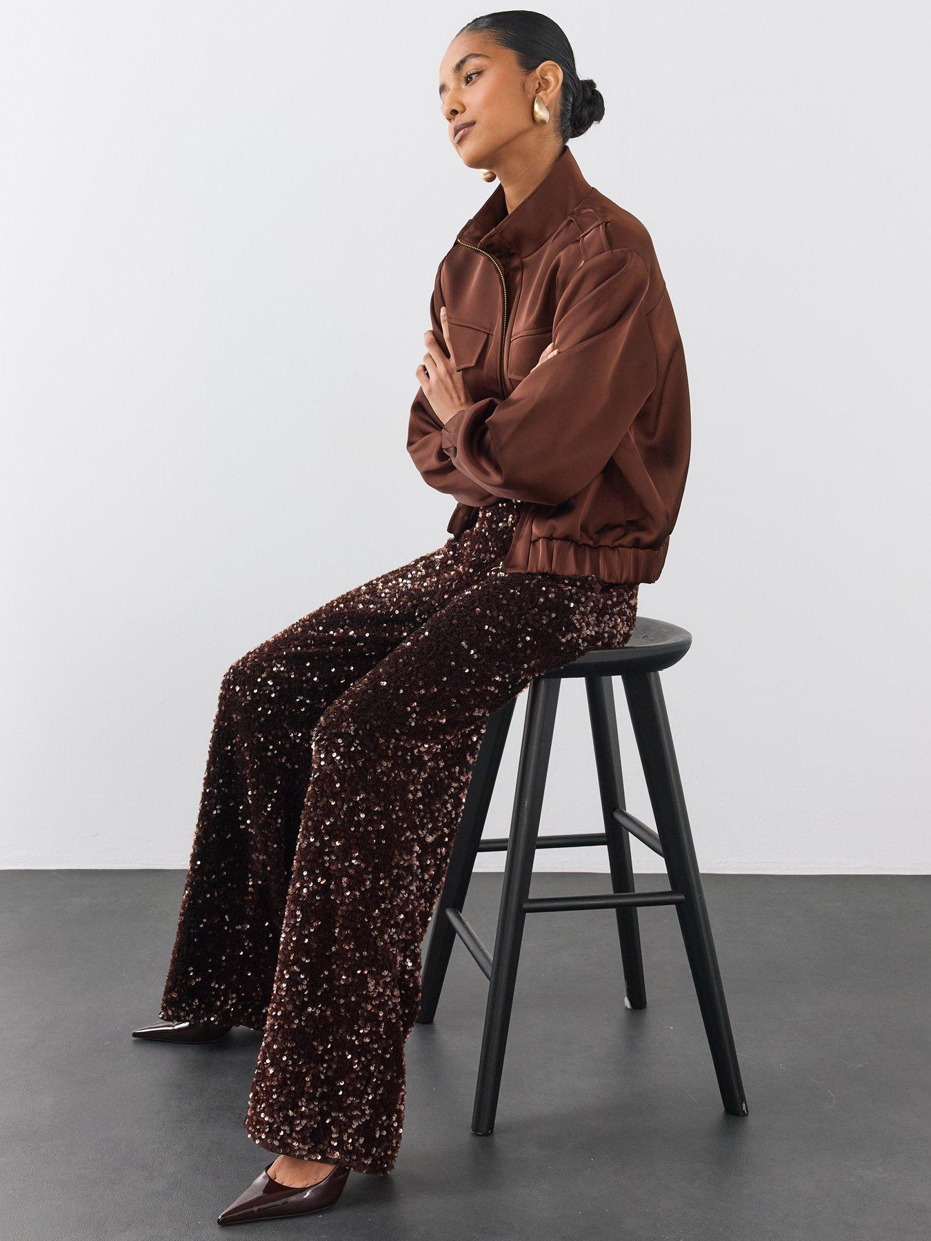 Image 5 of 6 of The Very Collection Sequin Wide Leg Jogger