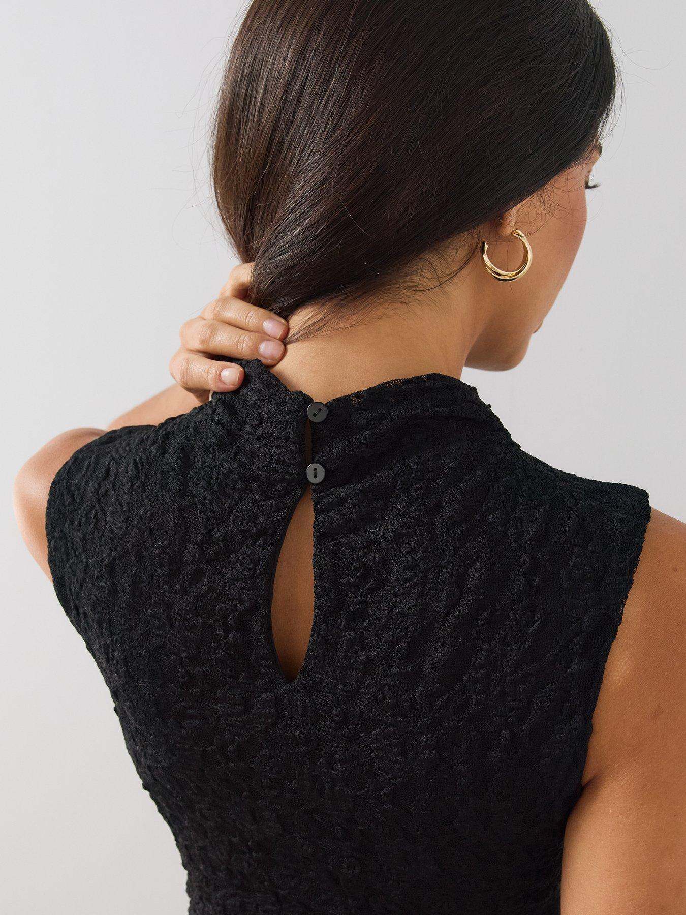 Image 5 of 6 of The Very Collection Womens Ruched Side Lace Maxi Dress - Black