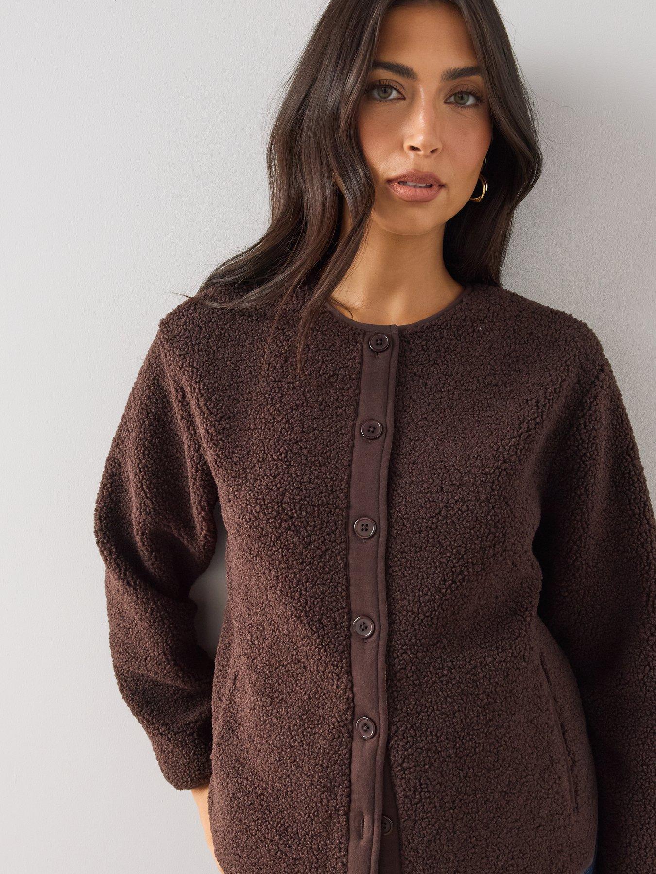 Image 4 of 6 of The Very Collection Button Through Borg Jacket