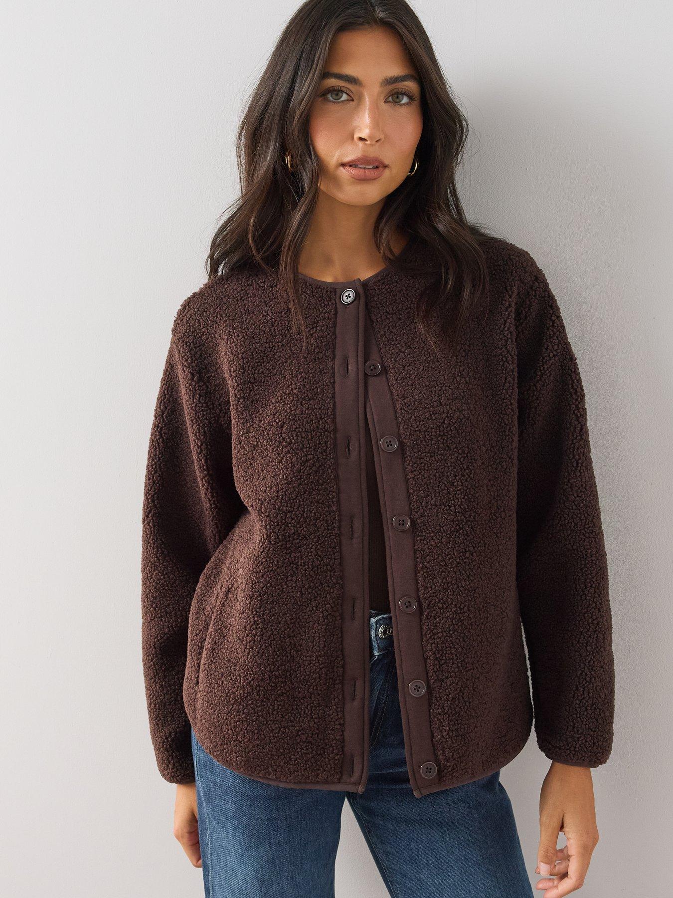 Image 6 of 6 of The Very Collection Button Through Borg Jacket