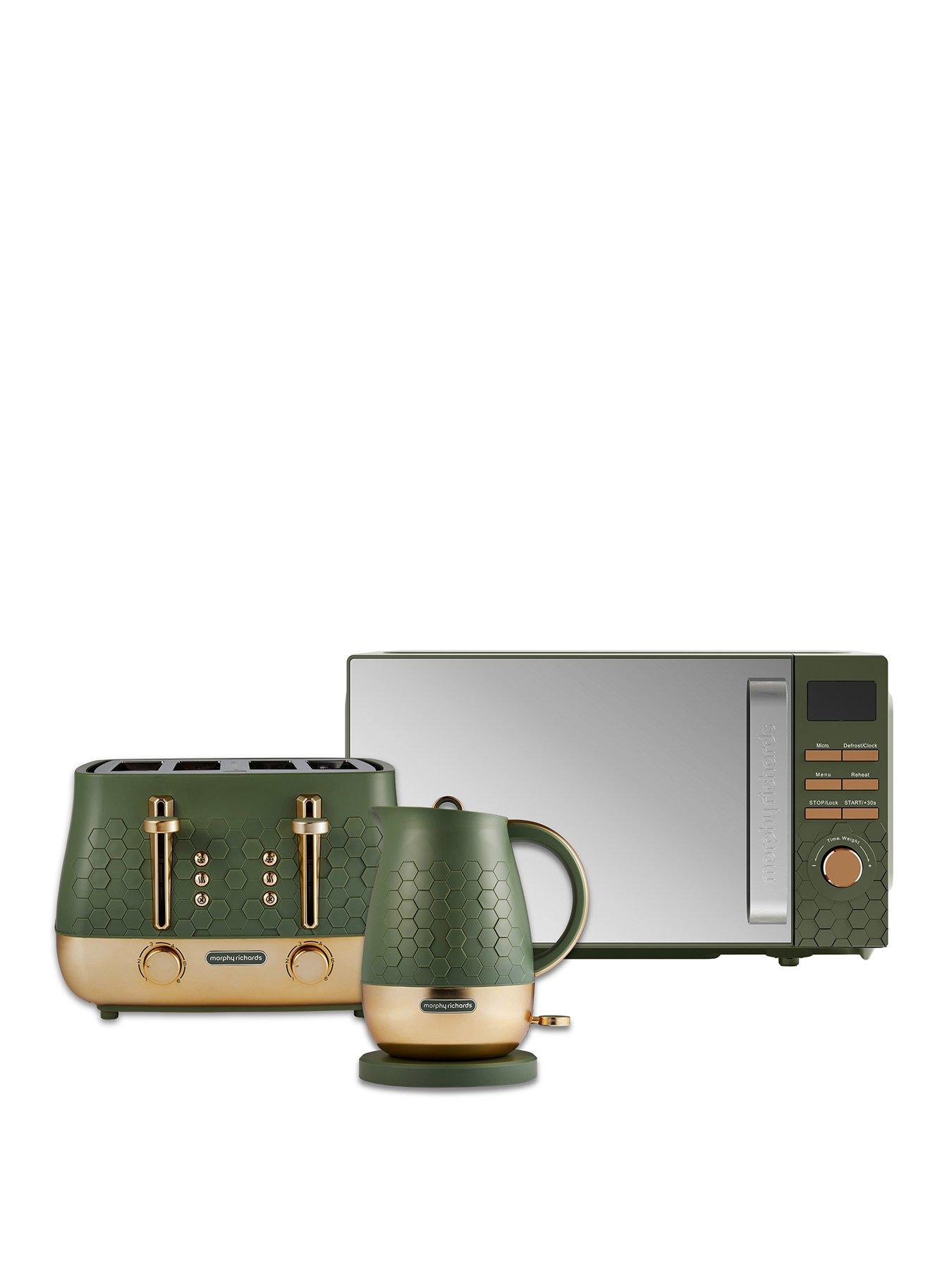 Morphy Richards Cassini Kettle, Toaster, Microwave Olivine