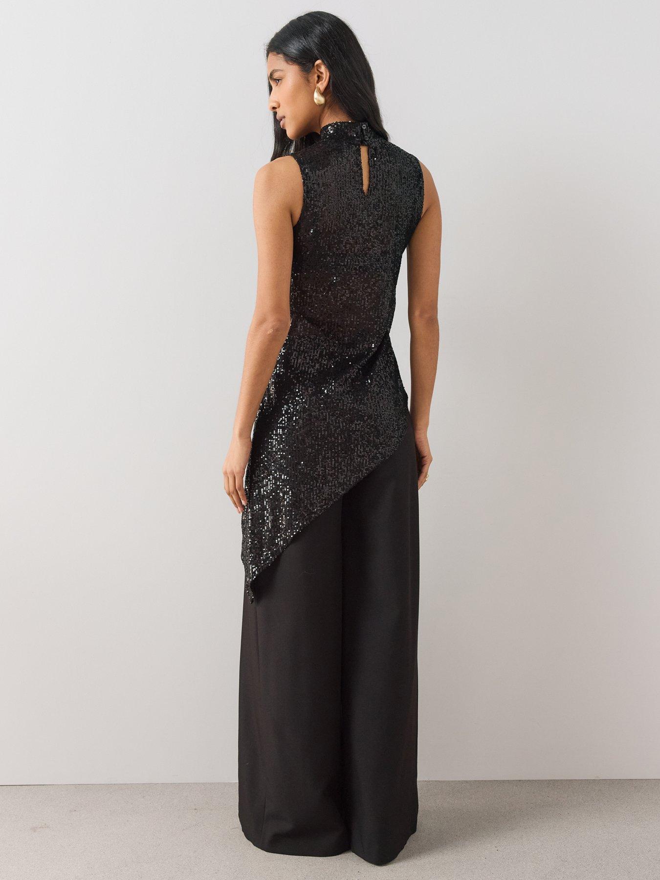 Image 3 of 6 of The Very Collection Sequin Asymmetric Sleeveless Top