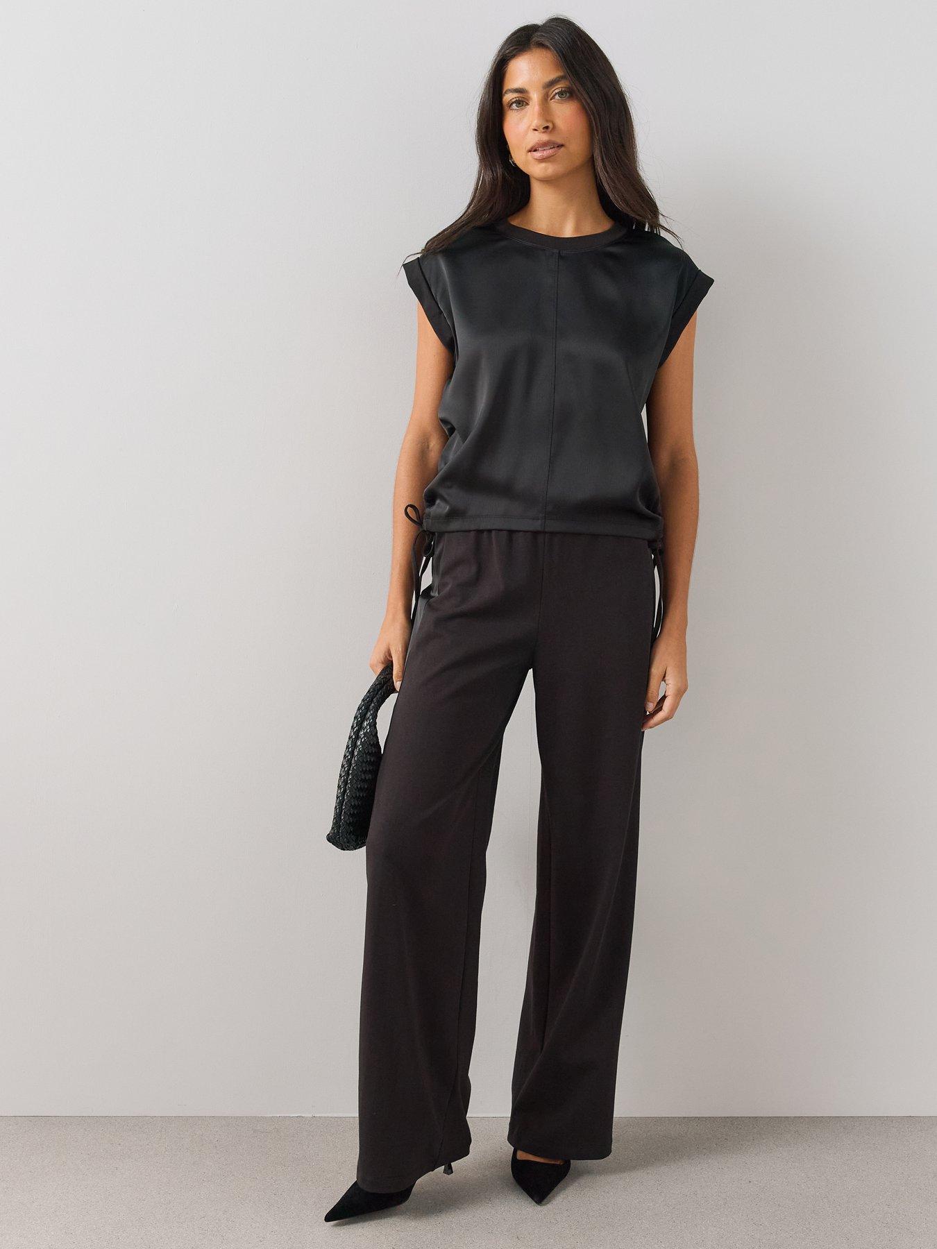 Image 3 of 6 of The Very Collection Womens Satin Front Blouse - Black