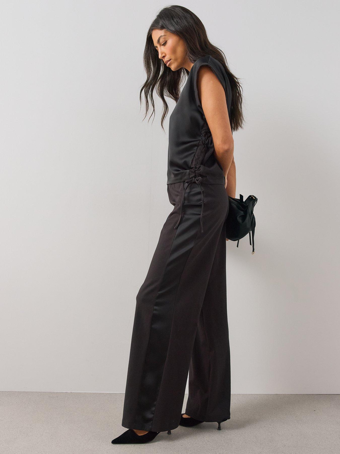 Image 6 of 6 of The Very Collection Womens Satin Front Blouse - Black