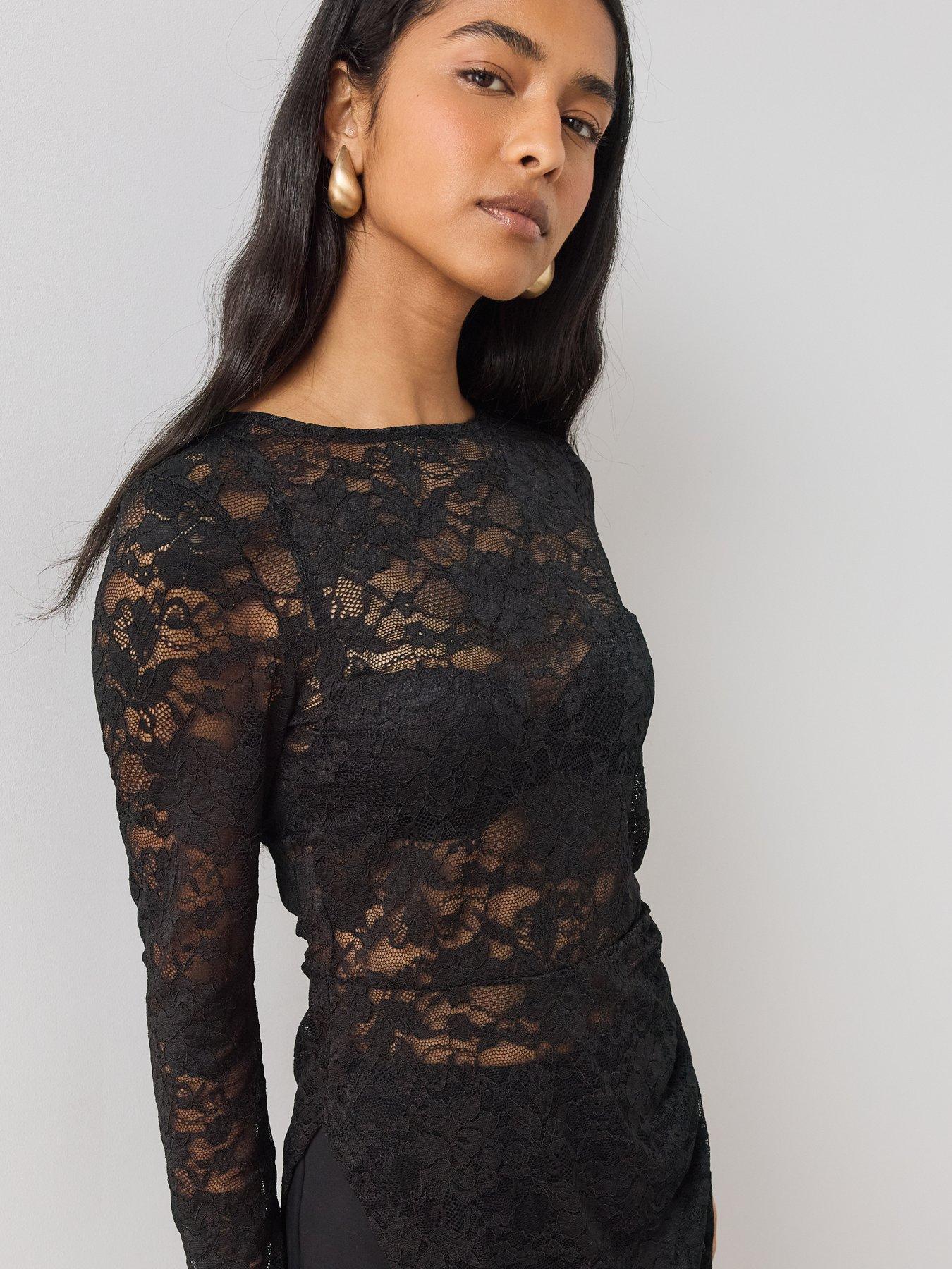 Image 5 of 6 of The Very Collection Lace Maxi Long Sleeve Top