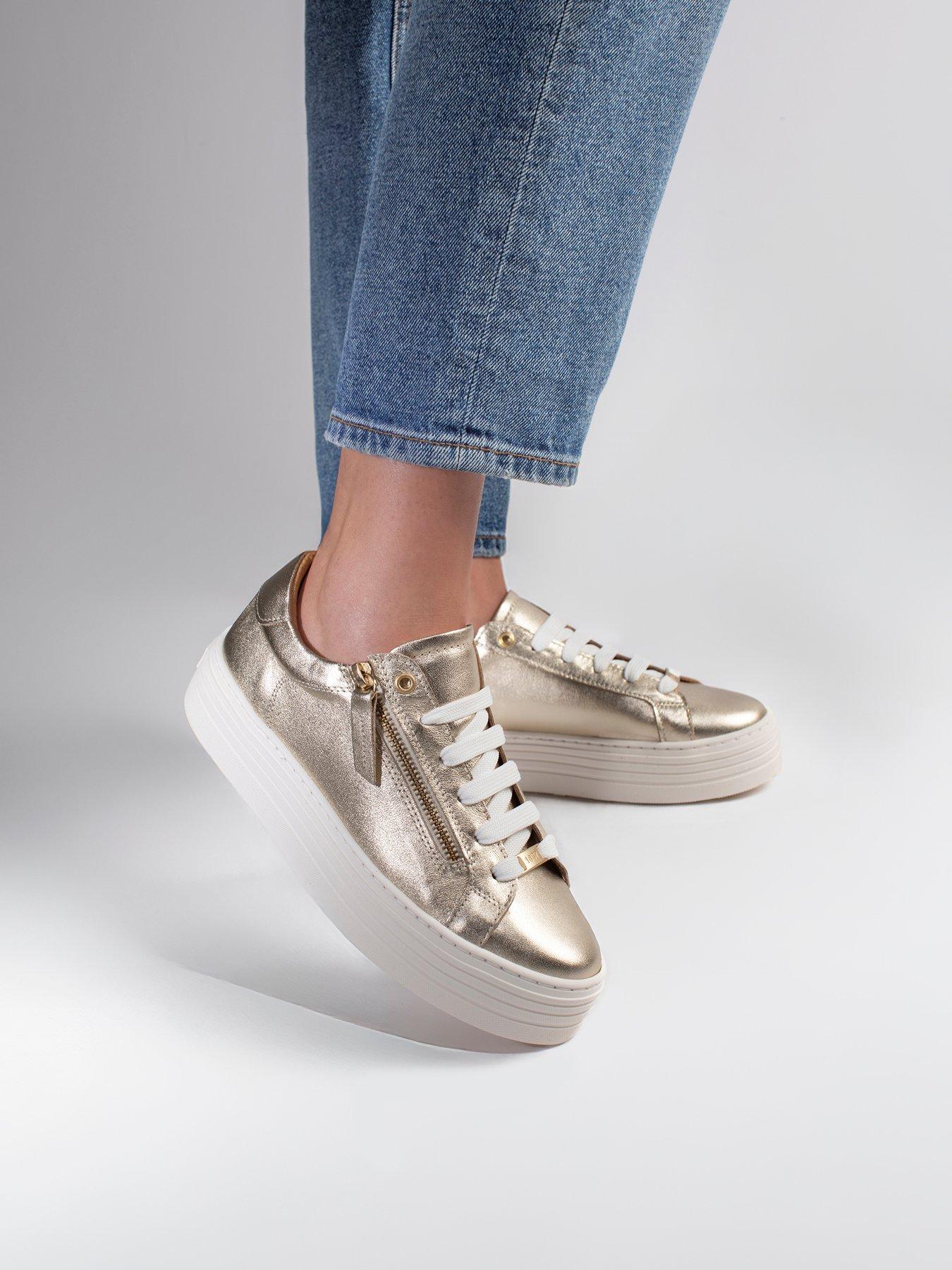 Image 6 of 6 of Jones Bootmaker Amalia Flatform Trainer - Gold