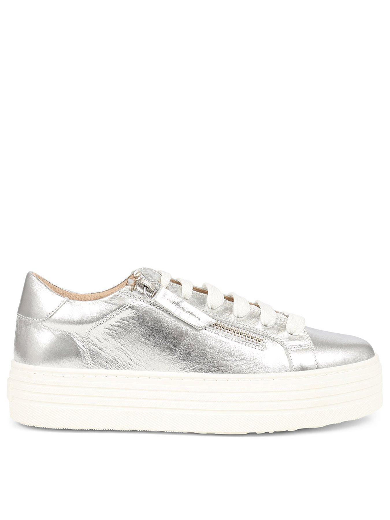 Image 1 of 6 of Jones Bootmaker Amalia Flatform Trainer - Silver