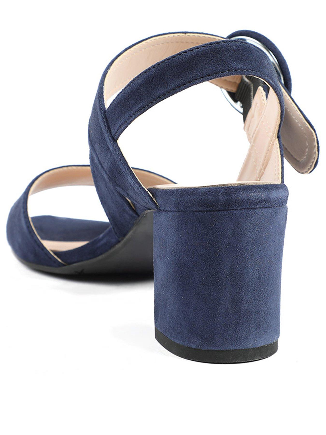 Image 3 of 5 of Jones Bootmaker Garnett Block Heel Buckle Sandal - Navy