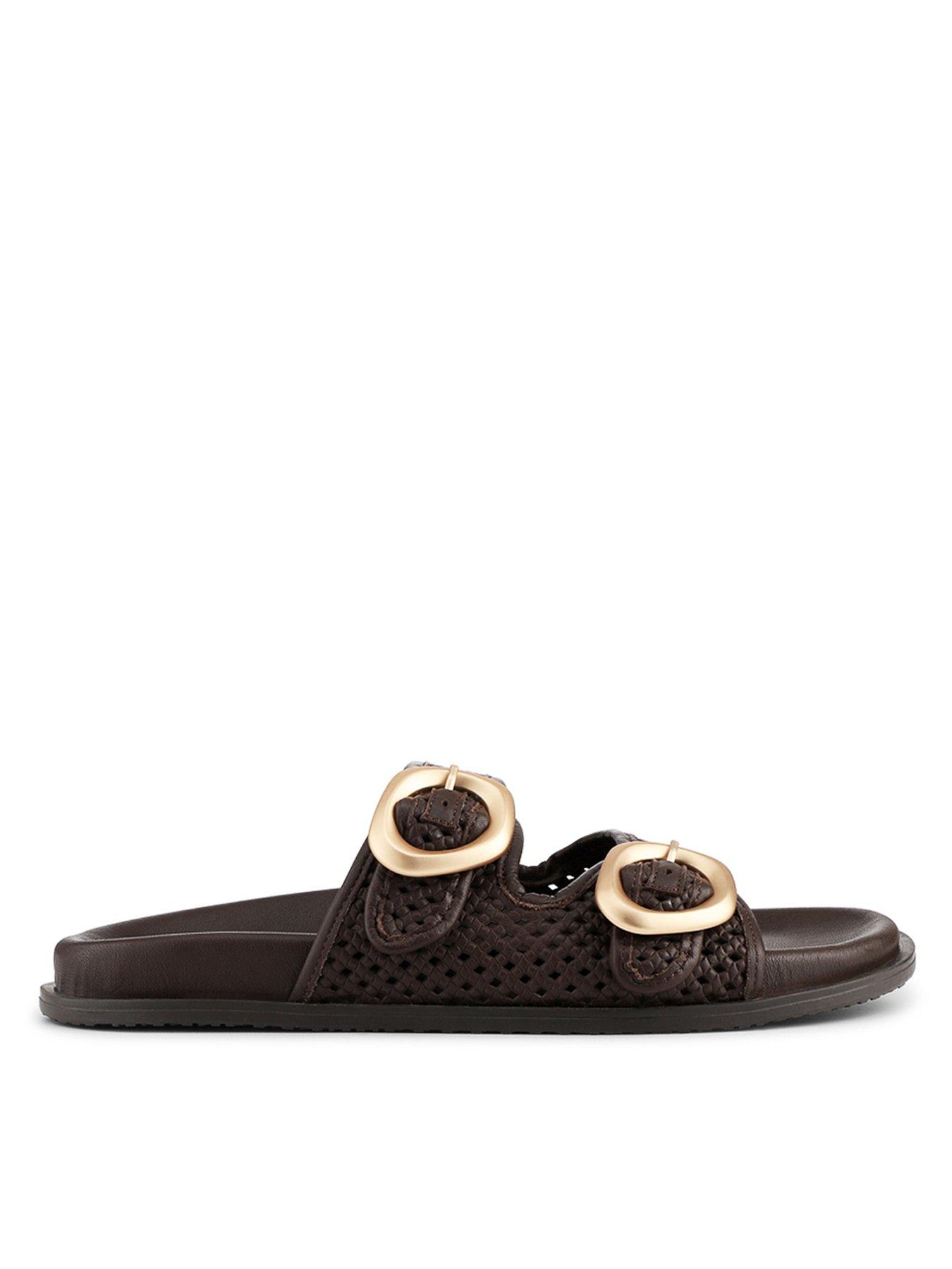 Image 1 of 6 of Jones Bootmaker Gisela Buckle Flat Sandal - Brown