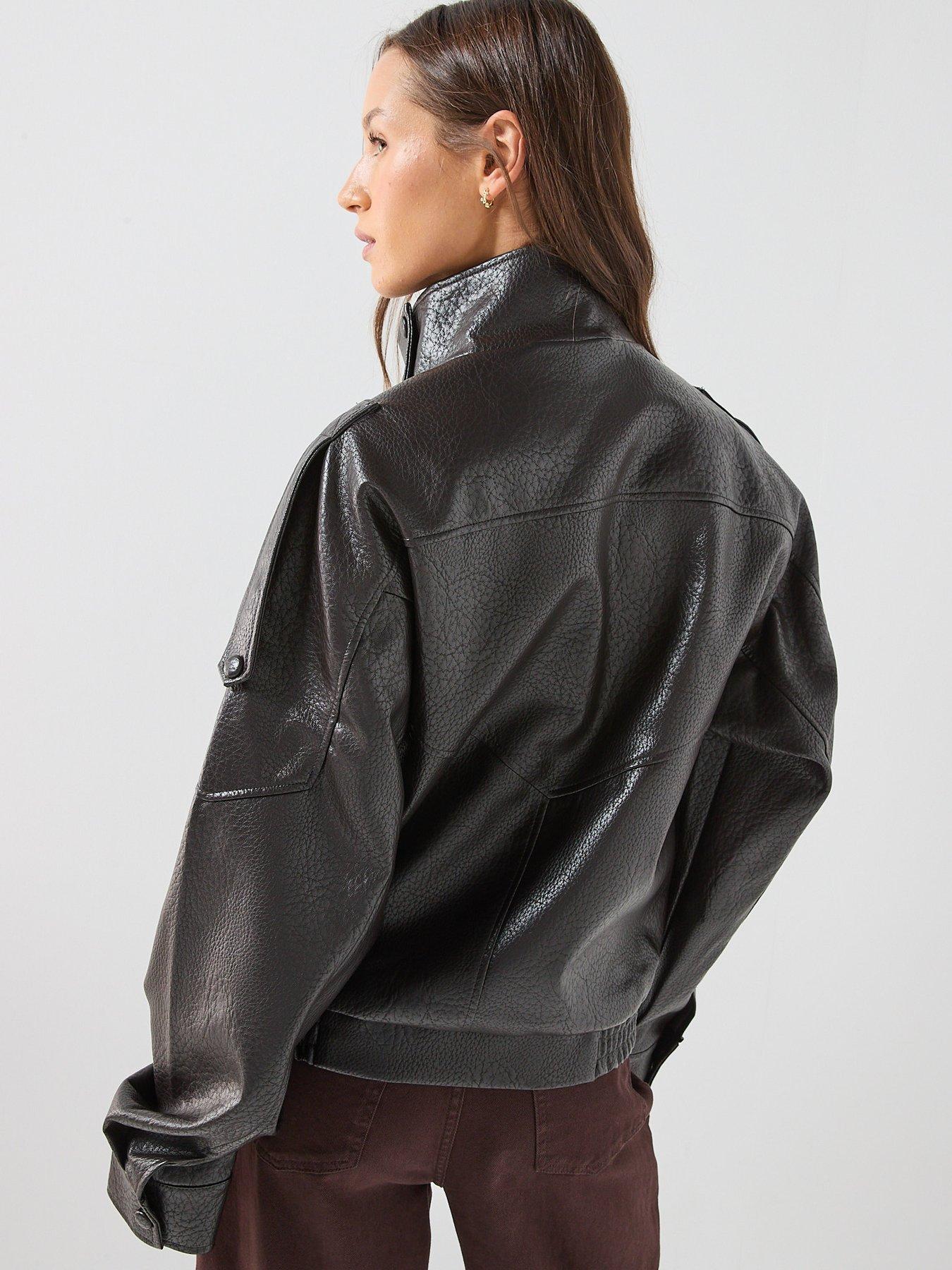 Image 2 of 6 of JDY Jdyraye Pu Oversized Bomber Jacket Pnt