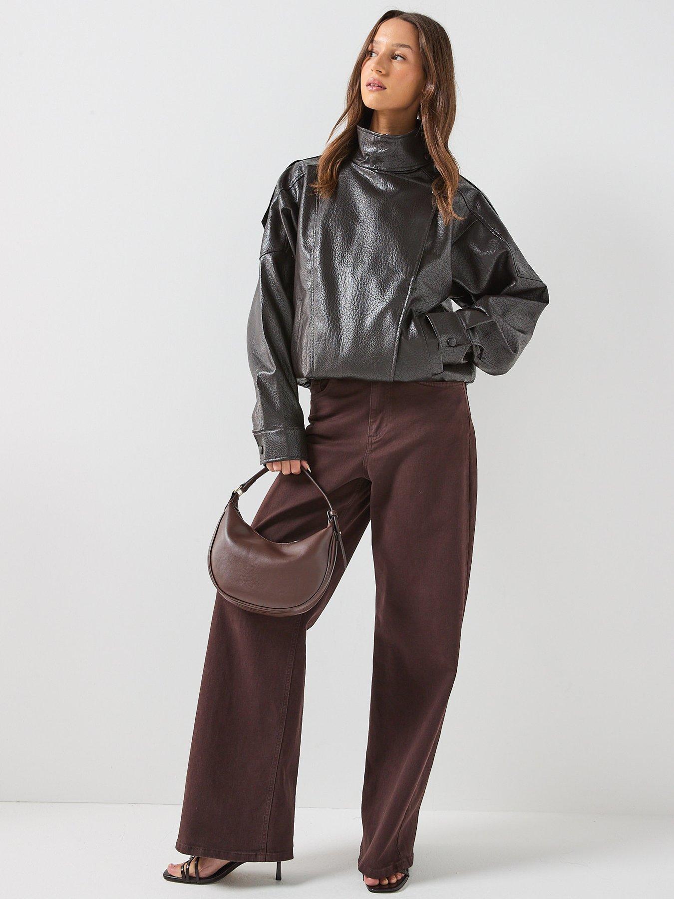 Image 3 of 6 of JDY Jdyraye Pu Oversized Bomber Jacket Pnt
