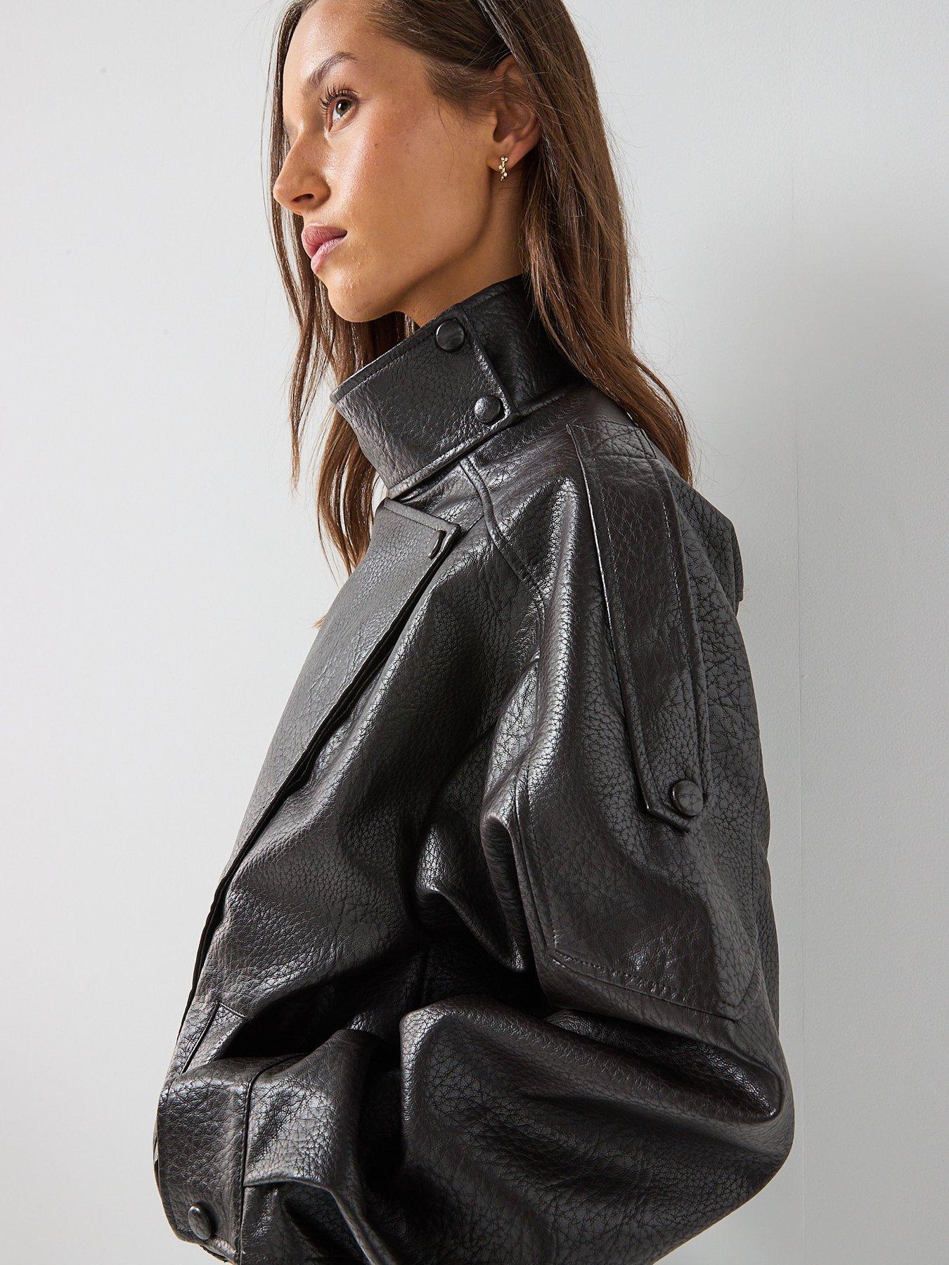 Image 5 of 6 of JDY Jdyraye Pu Oversized Bomber Jacket Pnt