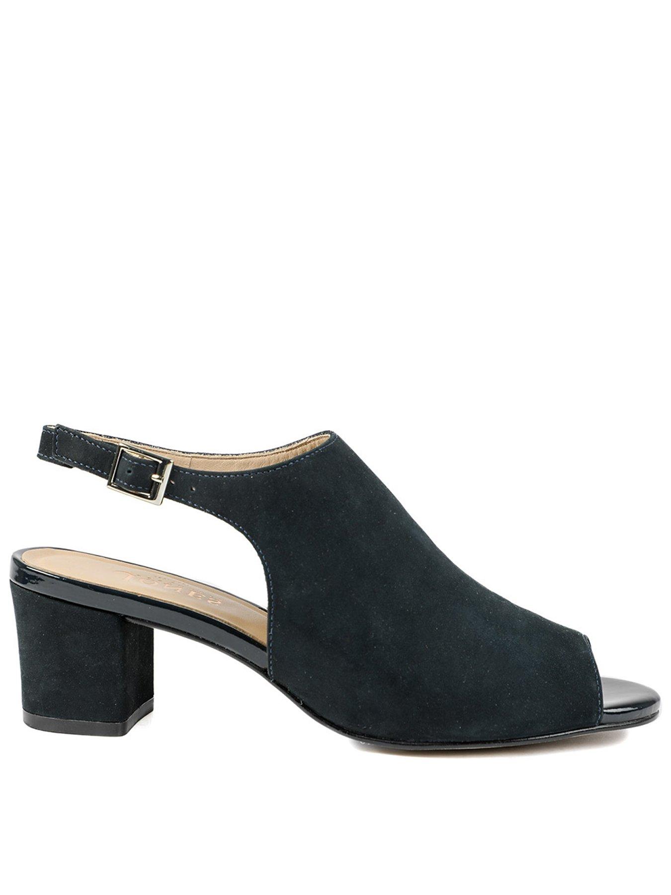Jones Bootmaker Xandra Peep Toe Block Heel - Navy