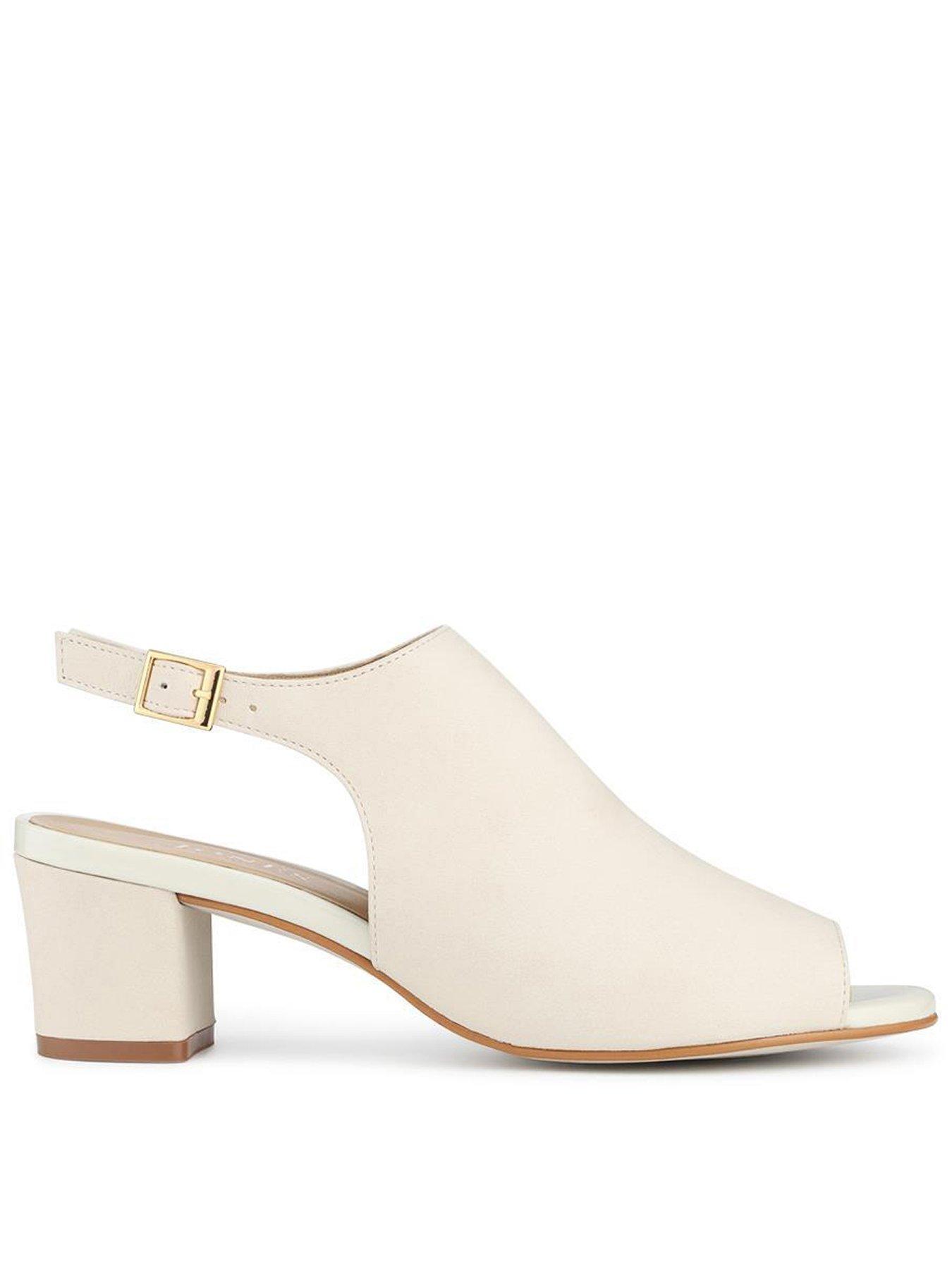 Image 1 of 6 of Jones Bootmaker Xandra Peep Toe Block Heel - White