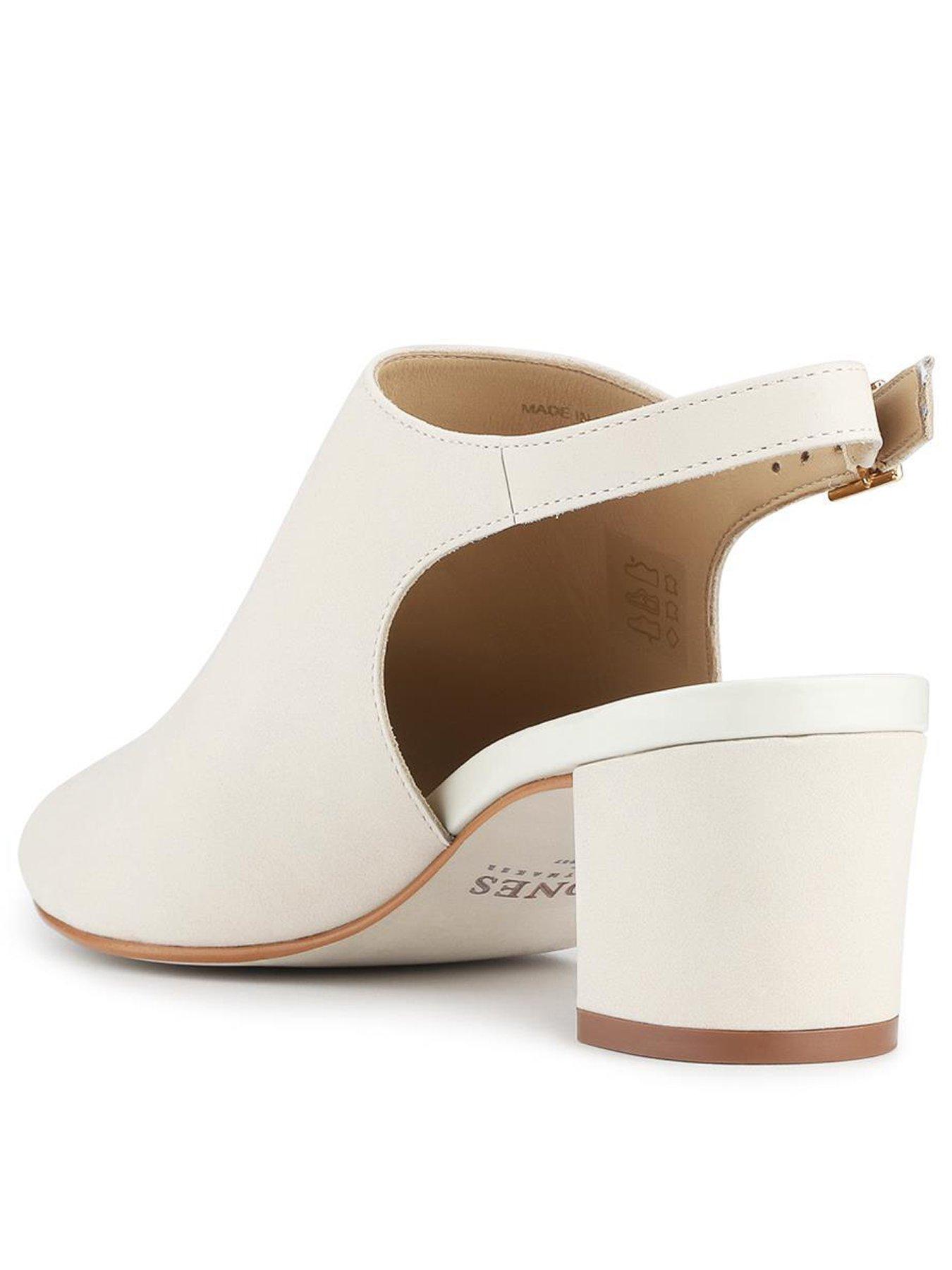Image 3 of 6 of Jones Bootmaker Xandra Peep Toe Block Heel - White