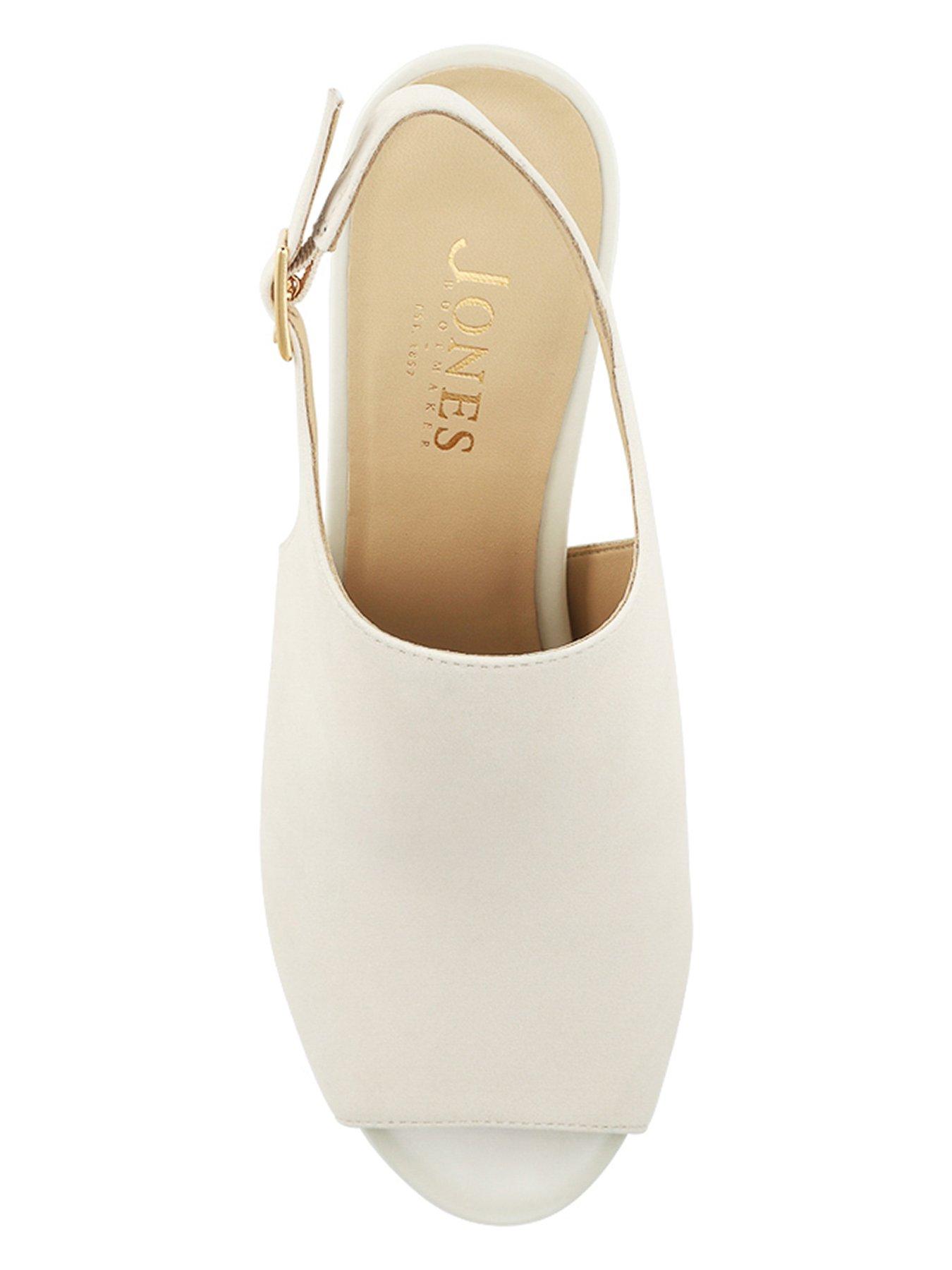 Image 4 of 6 of Jones Bootmaker Xandra Peep Toe Block Heel - White