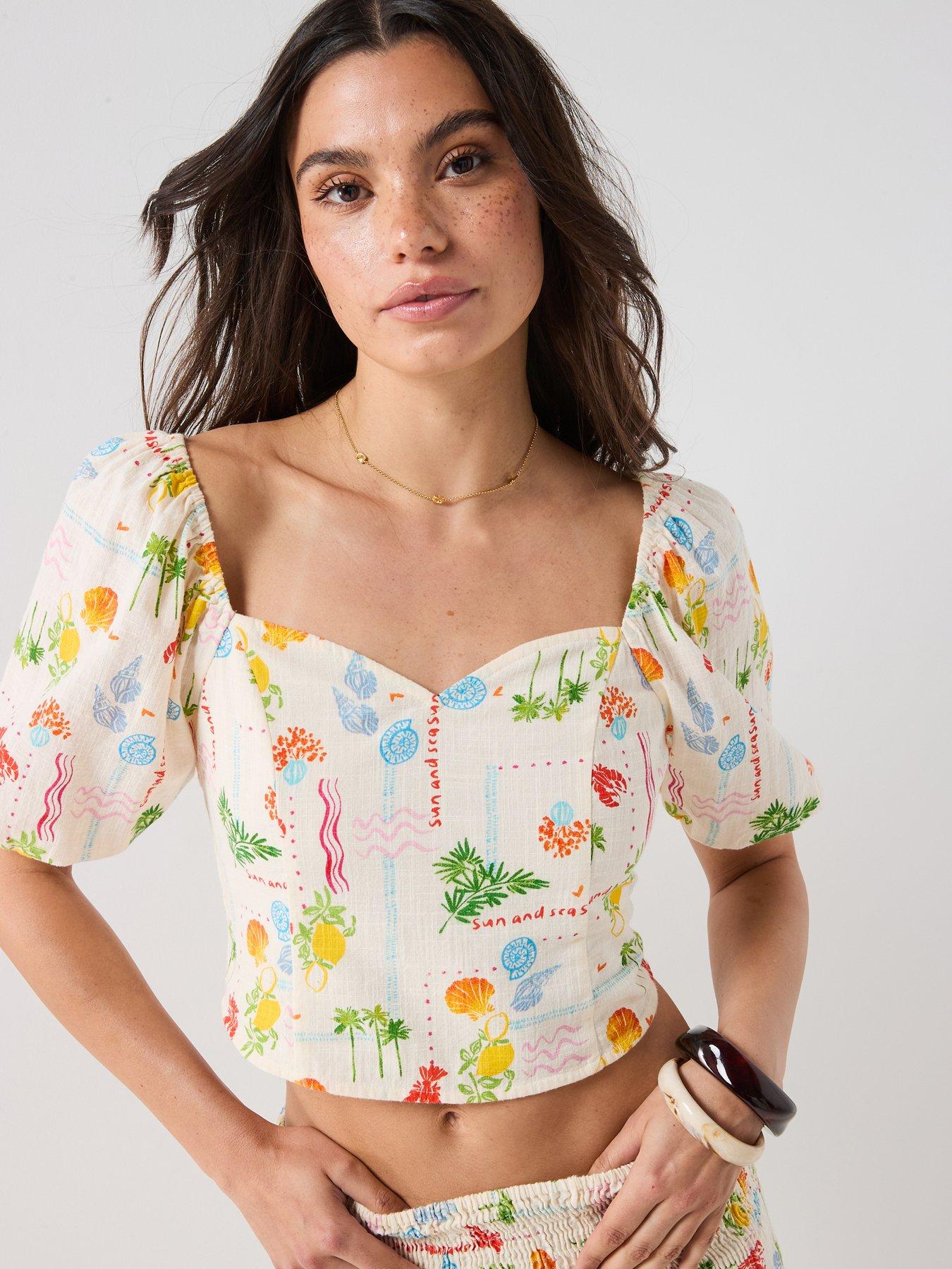 Vero Moda Vmelena Ss Smock Top Wvn Exp