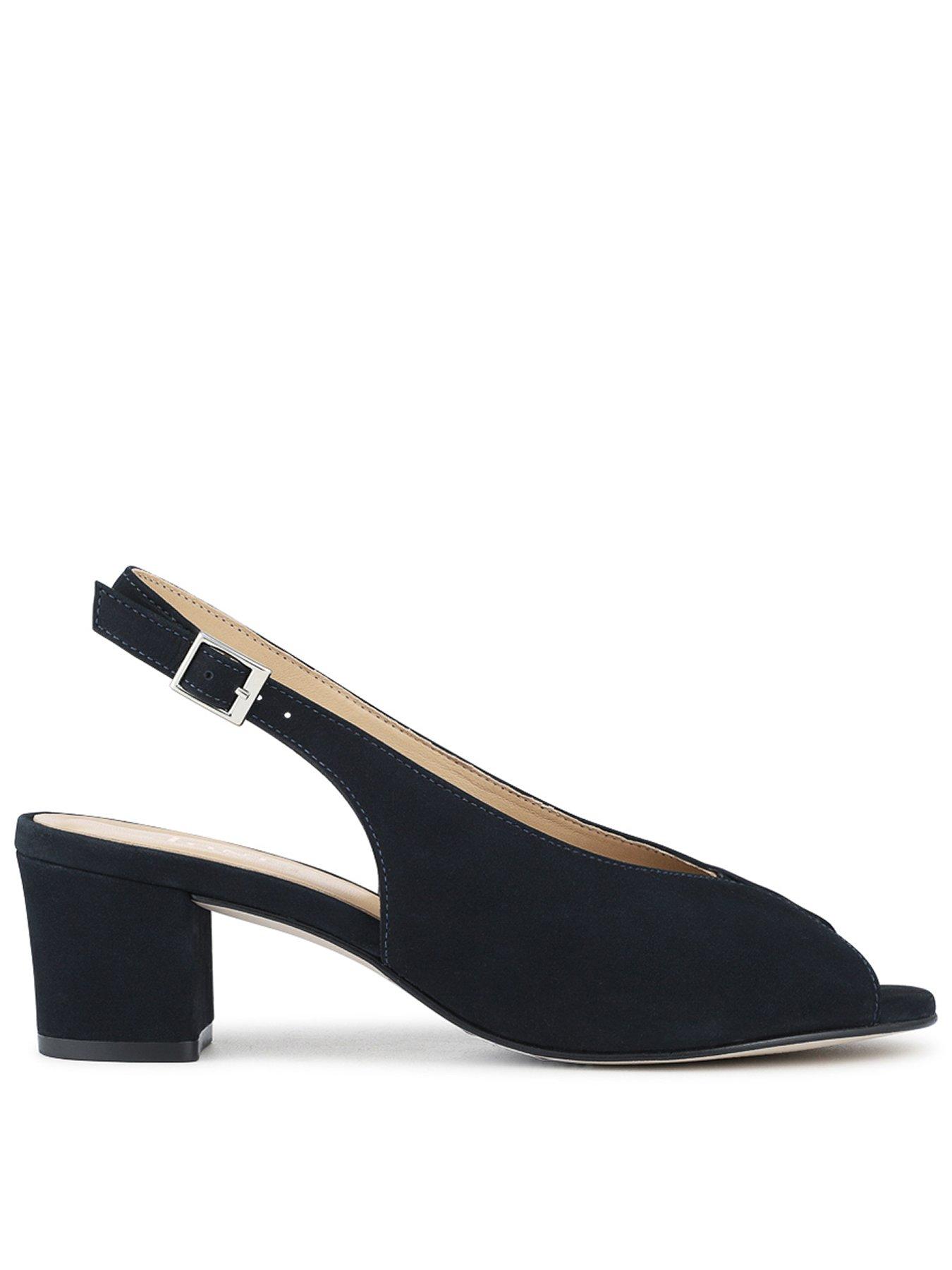 Image 1 of 5 of Jones Bootmaker Zahara Peep Toe Block Court Heel - Navy
