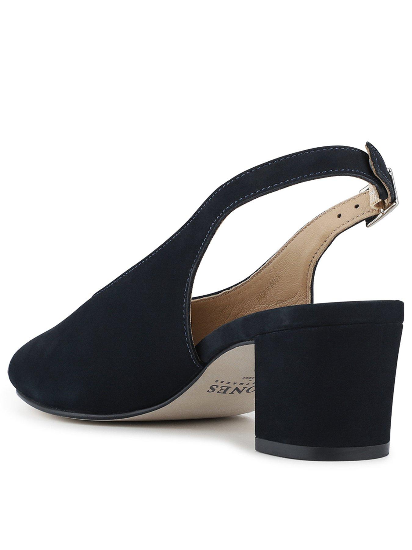 Image 3 of 5 of Jones Bootmaker Zahara Peep Toe Block Court Heel - Navy