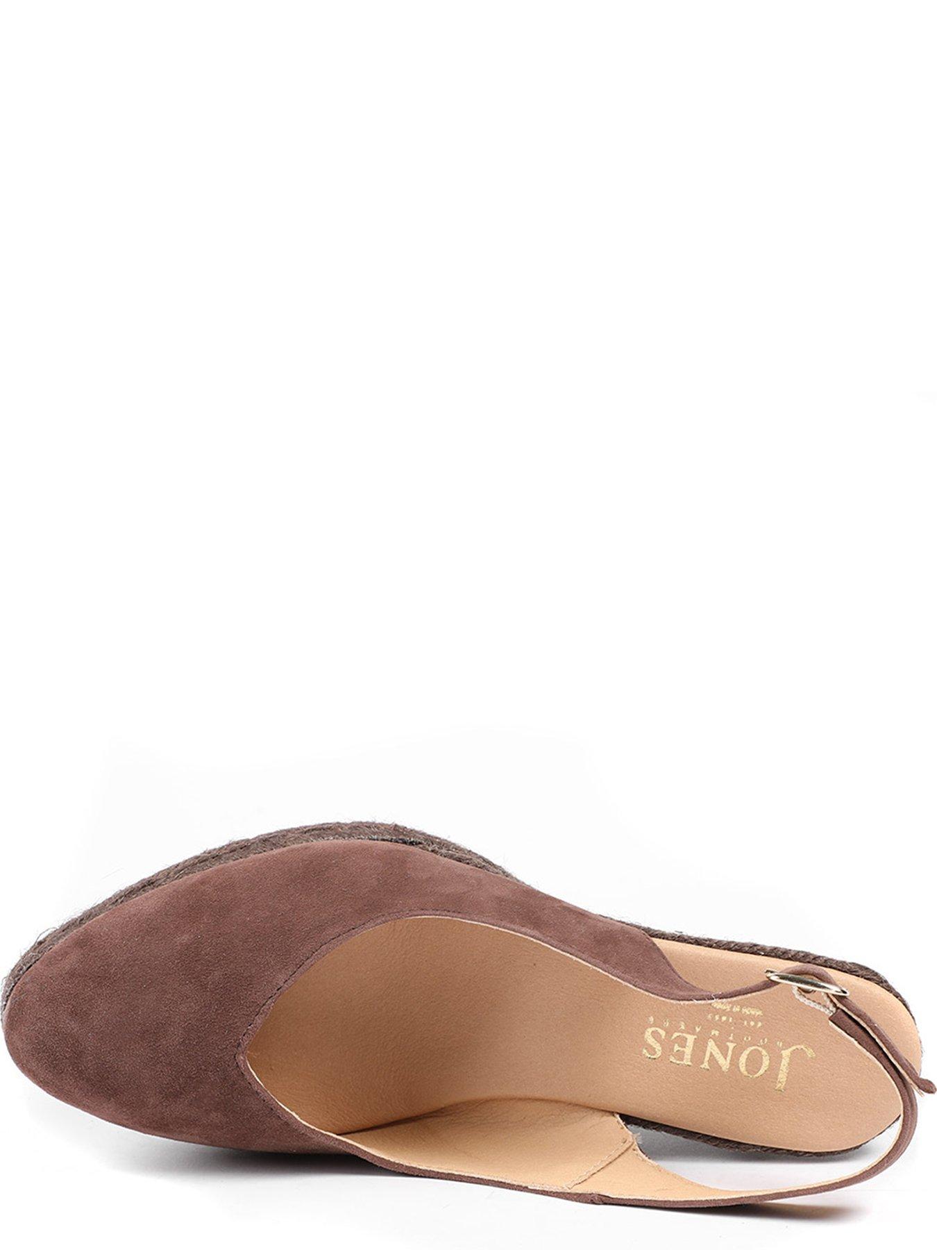 Image 4 of 5 of Jones Bootmaker Wide Fit Cederica Suede Wedge - Brown