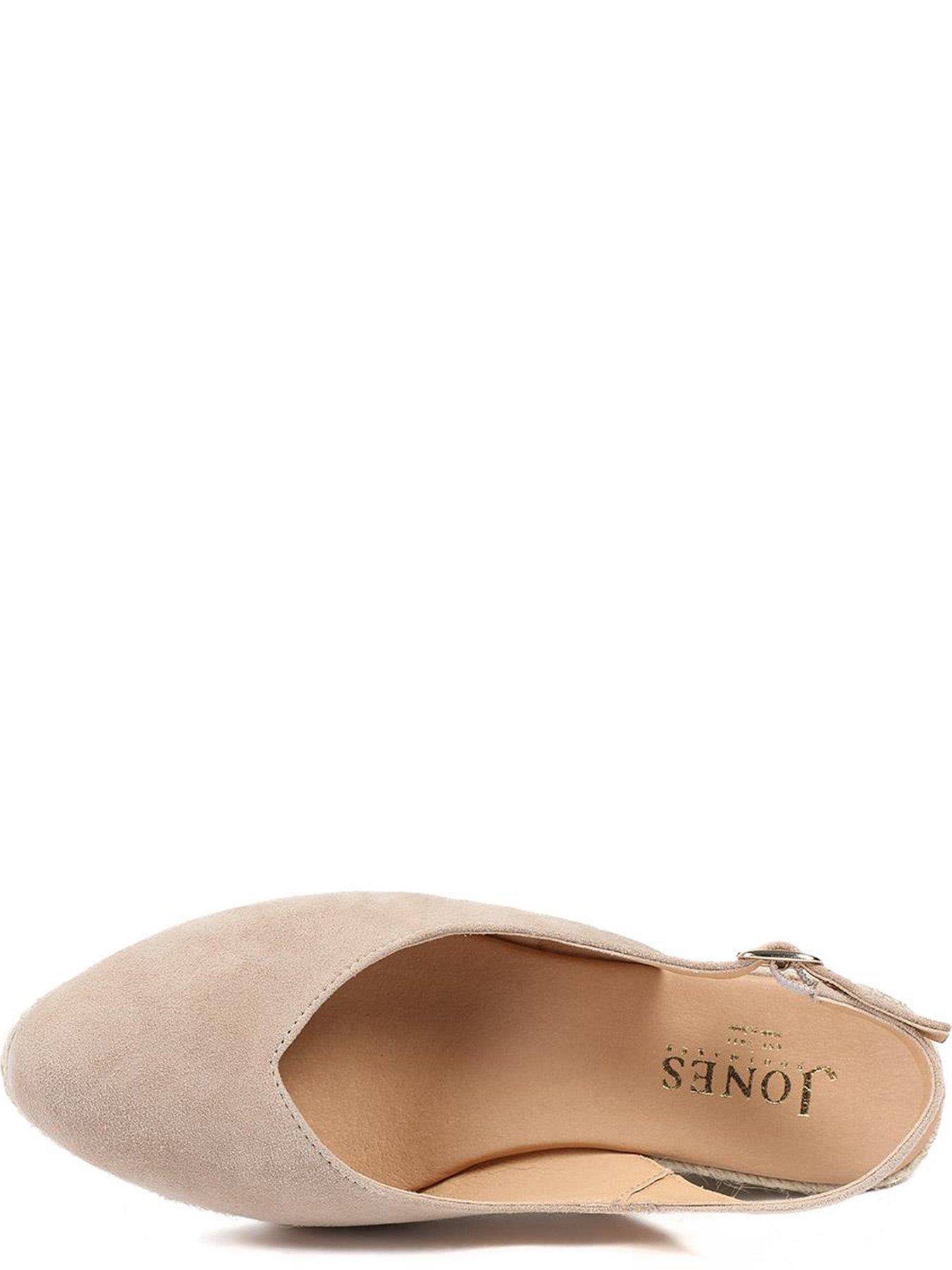 Image 4 of 5 of Jones Bootmaker Wide Fit Cederica Suede Wedge - Beige